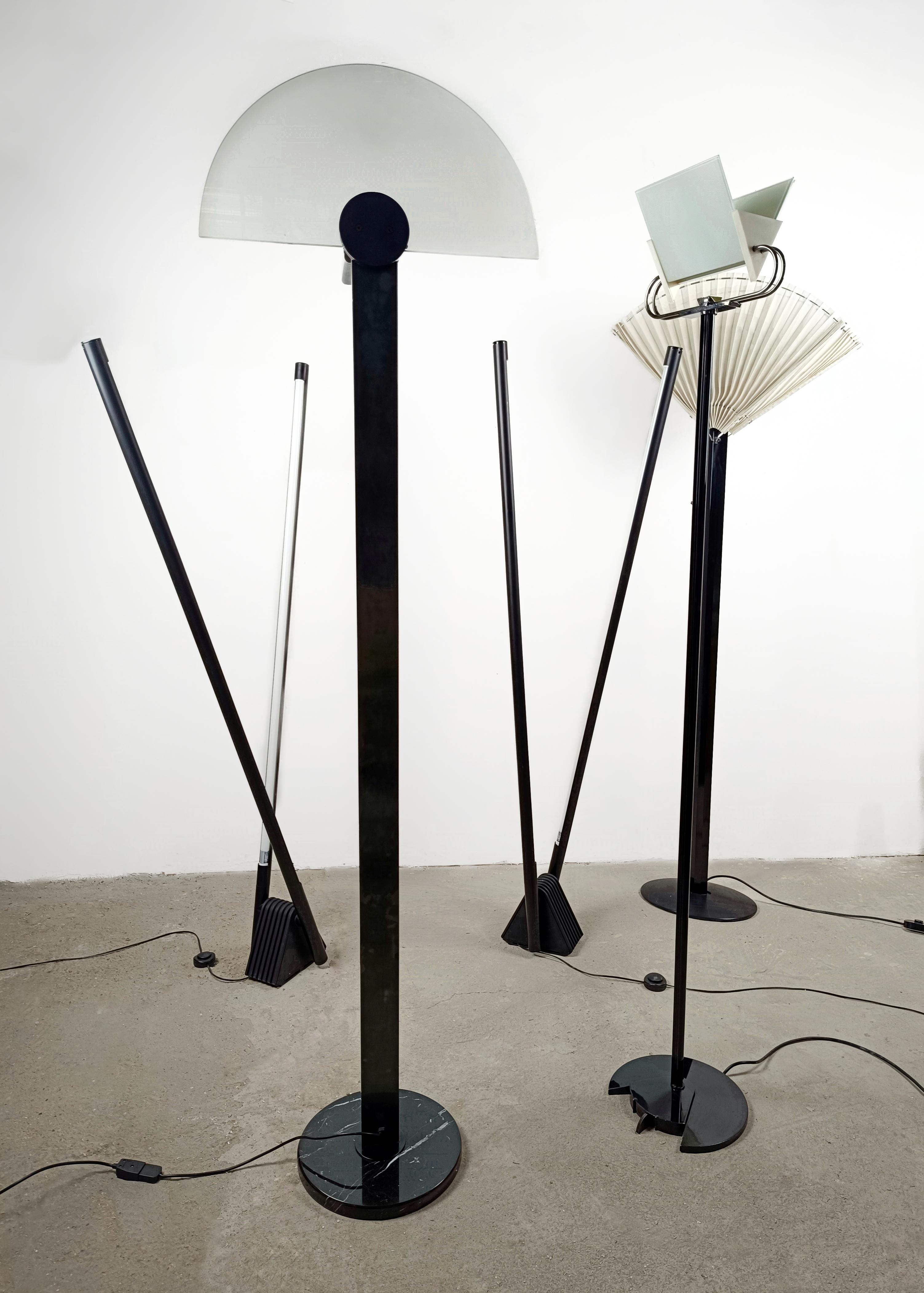 Sistema Flu, postmoderne Stehlampe entworfen von Rodolfo Bonetto für Luci Italia  im Angebot 12