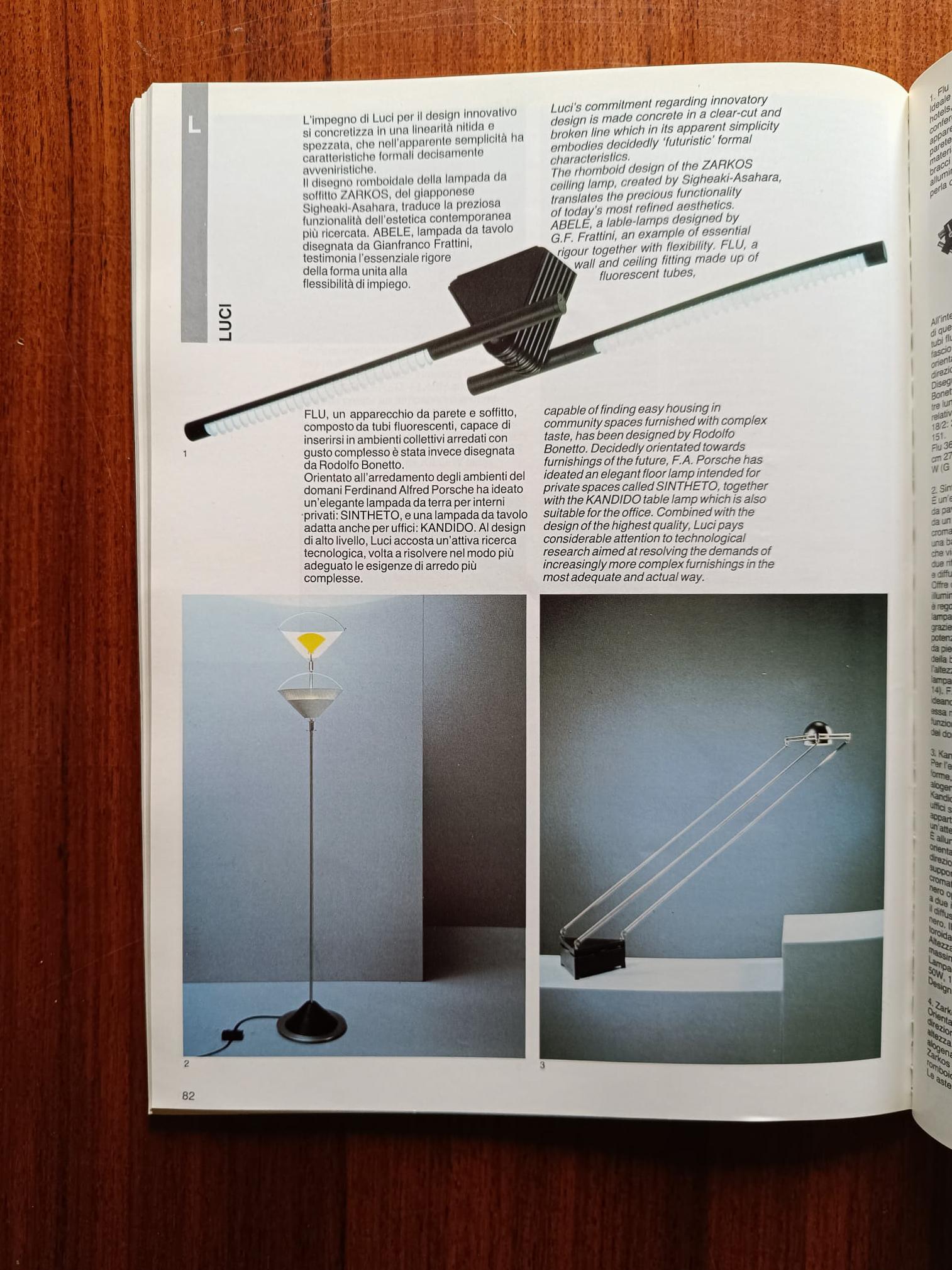 Sistema Flu a Post Modern Floor Lamp design by Rodolfo Bonetto for Luci Italia  In Good Condition For Sale In Roma, IT