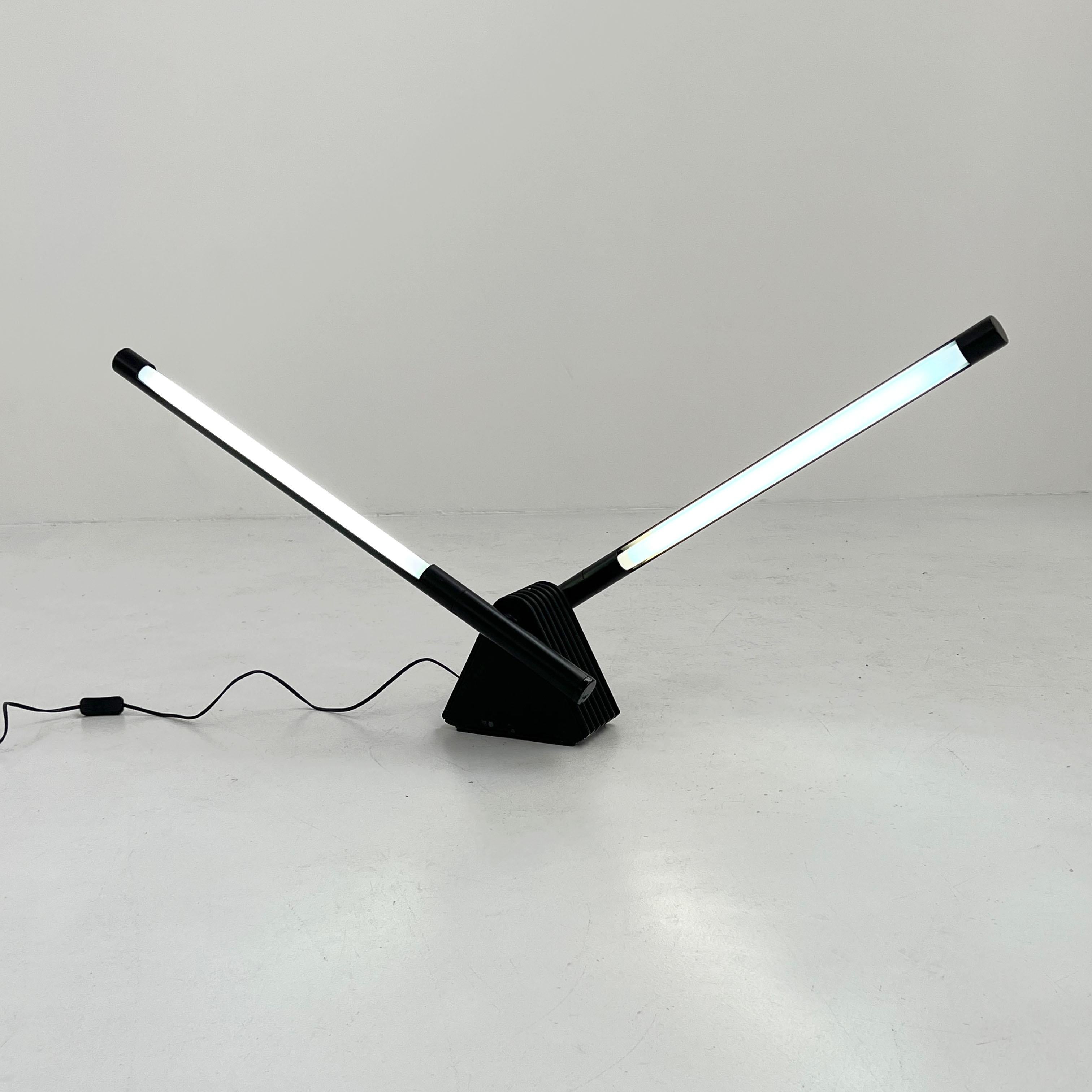 Mid-Century Modern Sistema Flu Neon Table/Wall or Floor Lamp by Rodolfo Bonetto for Luci, 1980s