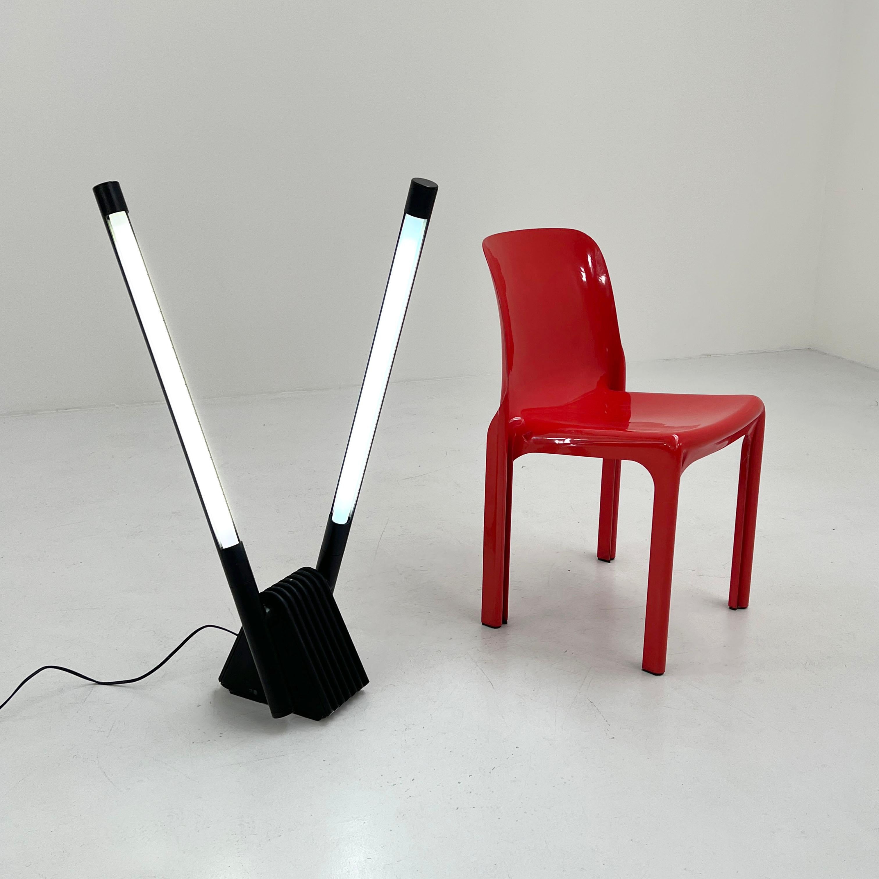 Sistema Flu Neon Table/Wall or Floor Lamp by Rodolfo Bonetto for Luci, 1980s In Good Condition In Ixelles, Bruxelles
