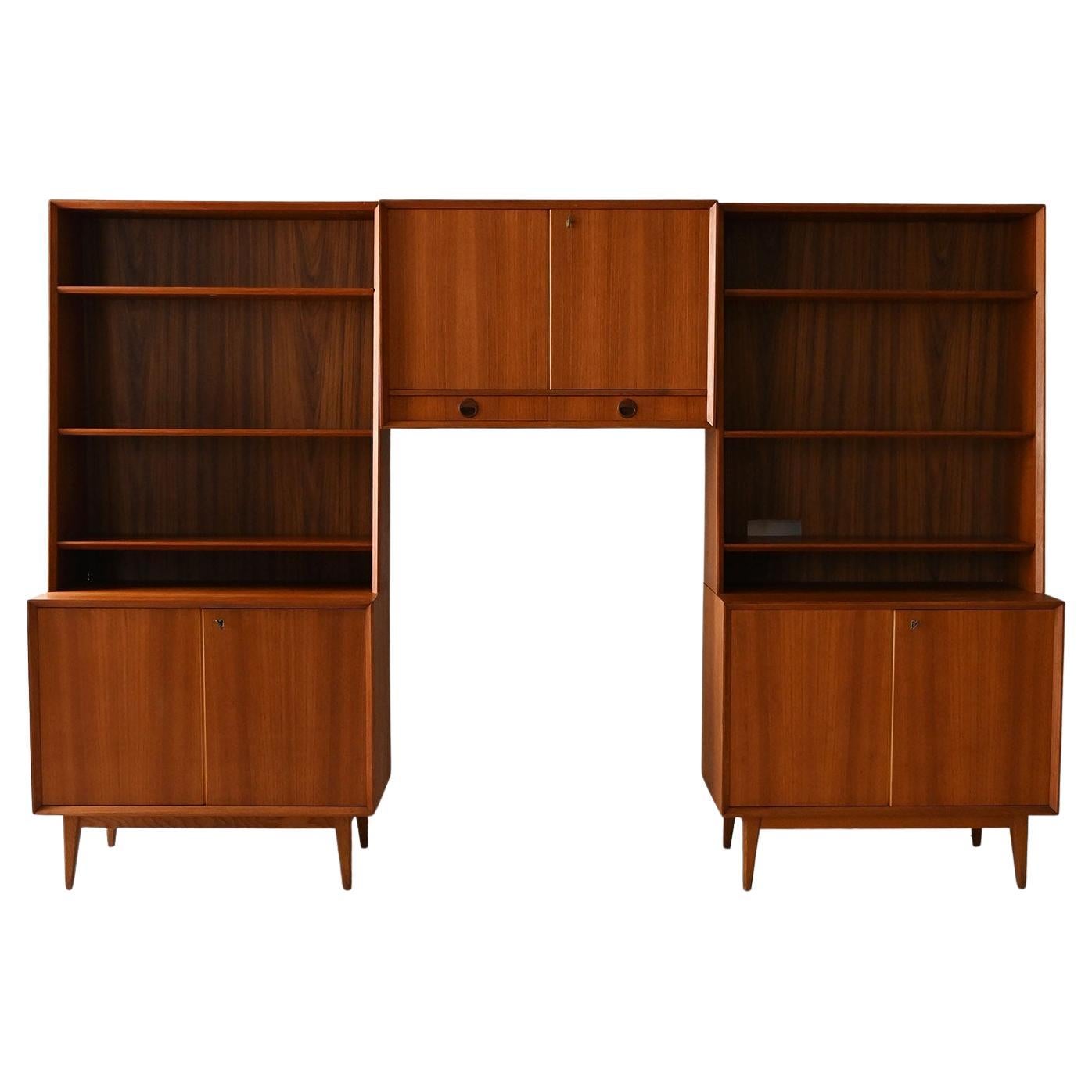 Sistema modulare scandinavo anni 60 in teak in vendita