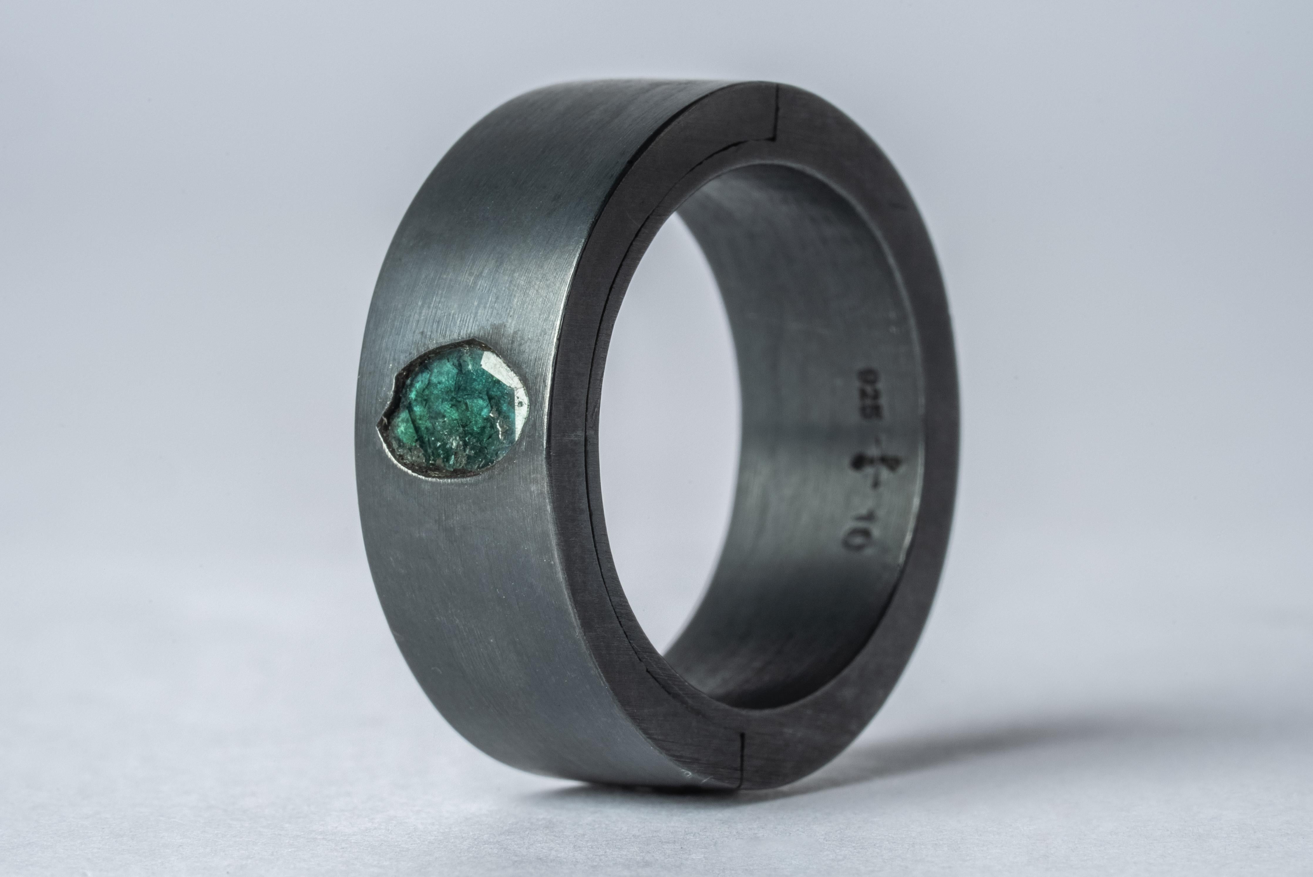 Rough Cut Sistema Ring (0.2 CT Blue Diamond Slab, 9mm, KA+BDIA) For Sale