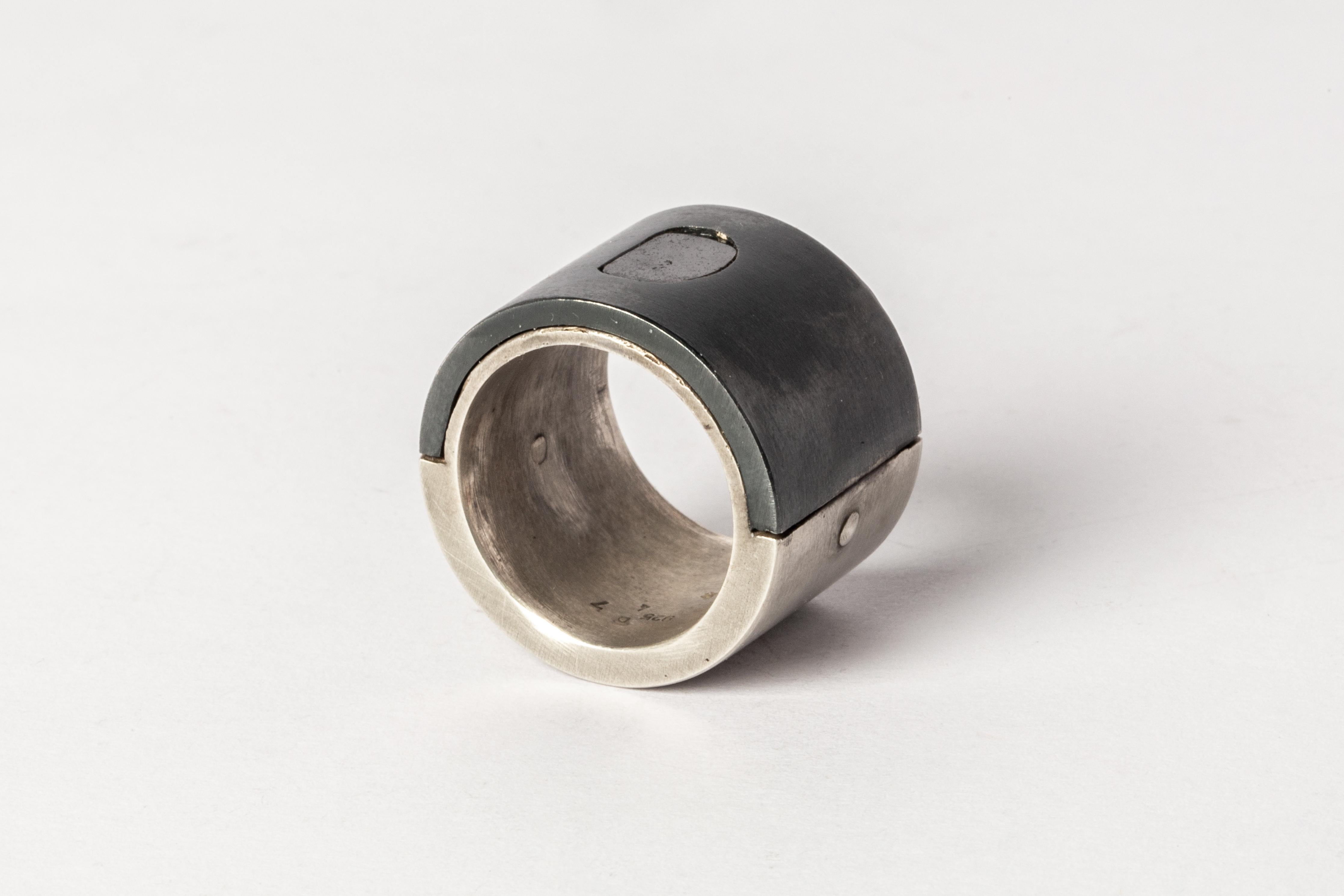 For Sale:  Sistema Ring (0.4 CT, Polished Black Diamond Slab, 17mm, DA+KA+PBLKDIA) 6