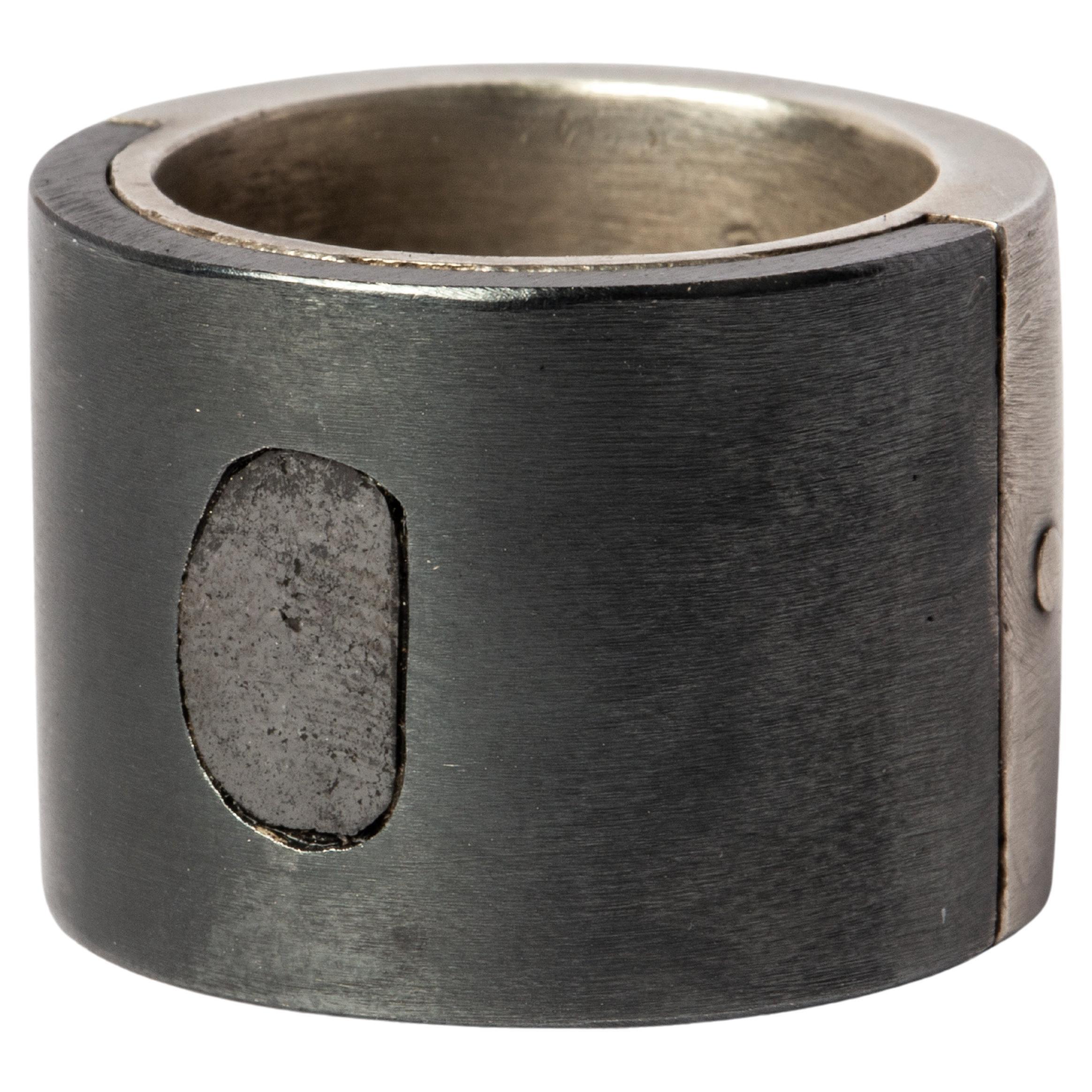 For Sale:  Sistema Ring (0.4 CT, Polished Black Diamond Slab, 17mm, DA+KA+PBLKDIA)