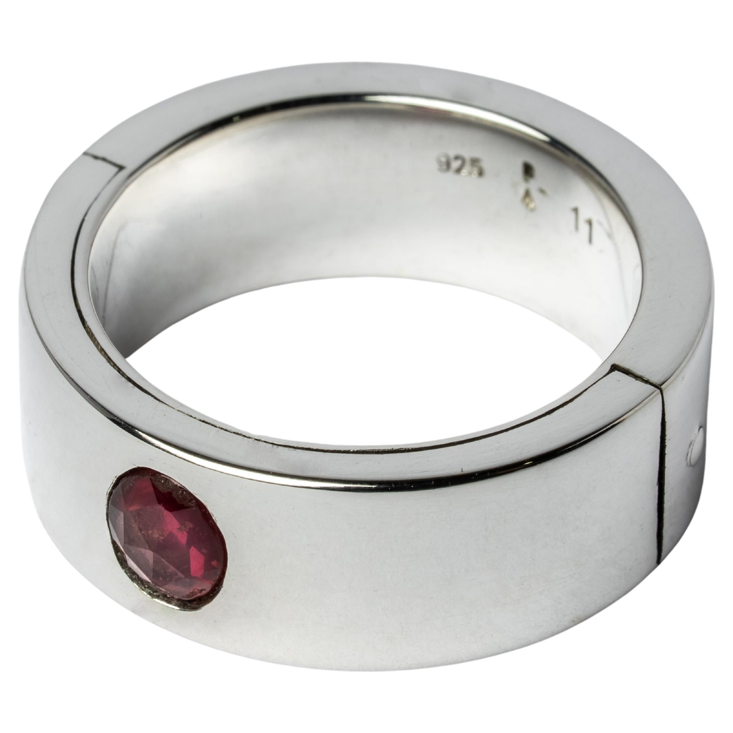 For Sale:  Sistema Ring (0.8 CT, Orange Sapphire Faceted Slab, 9mm, PA+SAF)