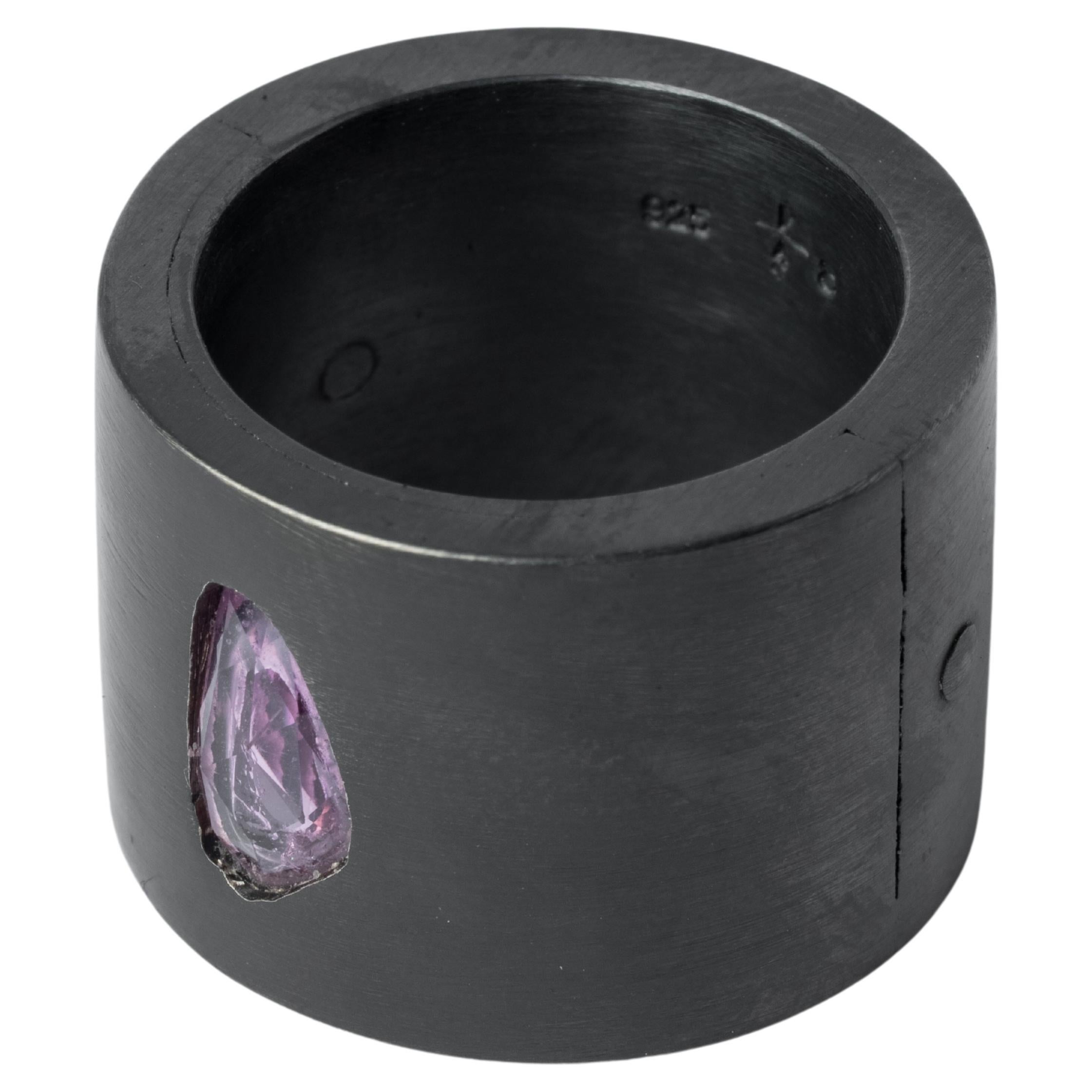 For Sale:  Sistema Ring (0.8 CT, Pink Sapphire Faceted Slab, 17mm, KA+SAF)