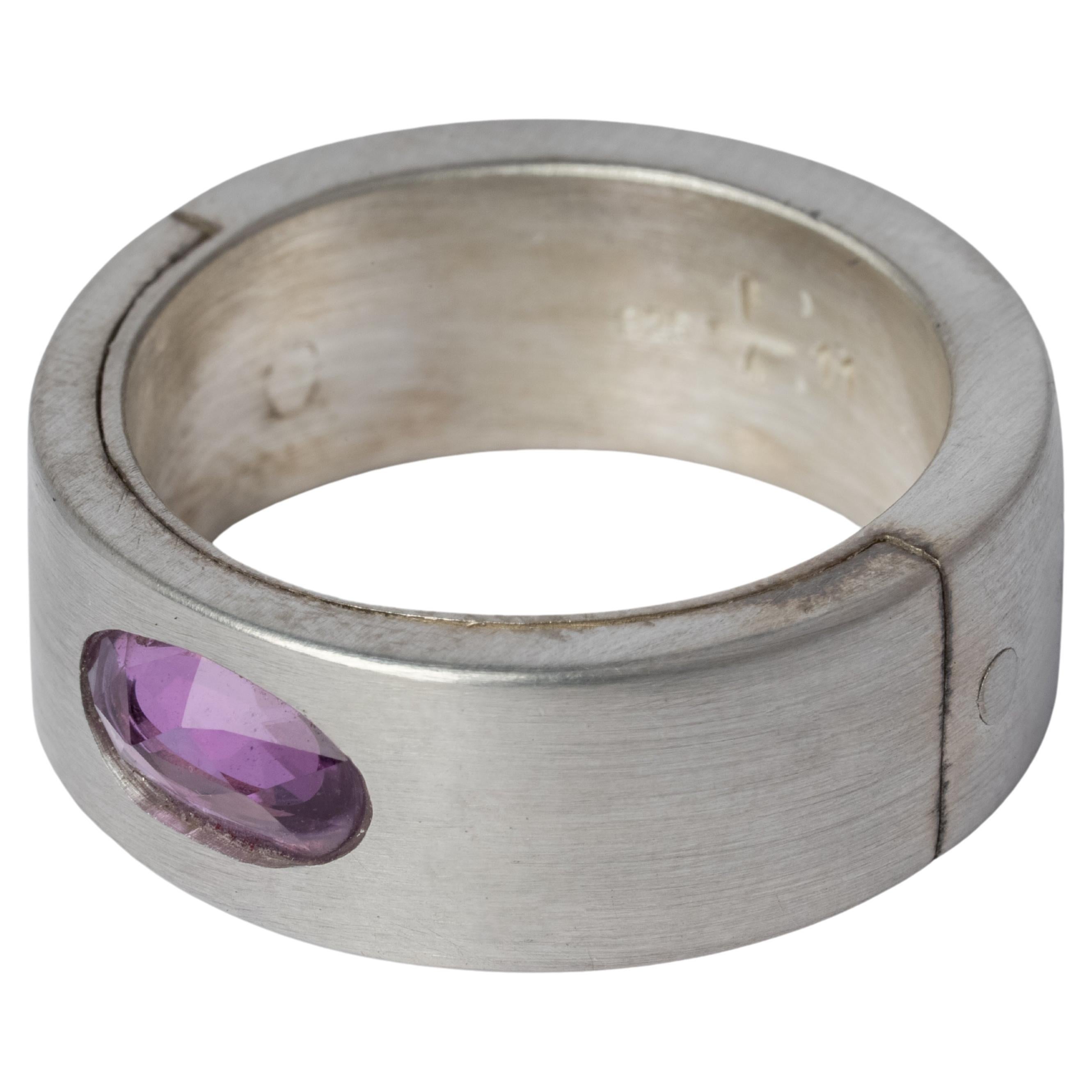 For Sale:  Sistema Ring (1.2 CT, Purple Sapphire Faceted Slab, 9mm, MA+SAF)