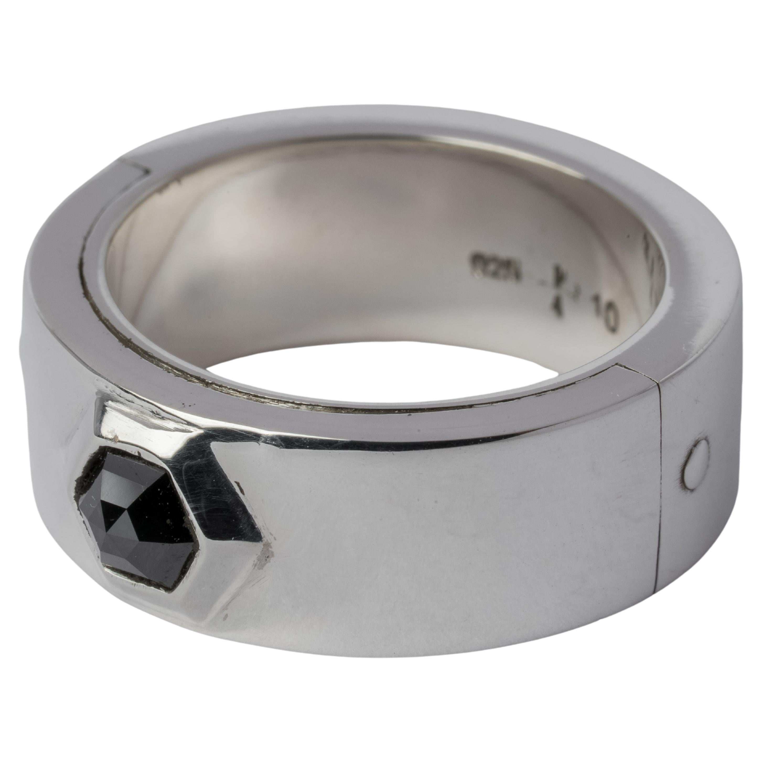 For Sale:  Sistema Ring (Fancy Setting, Black Hex Diamond, 0.5 CT, 9mm, PA+BLKDIA)