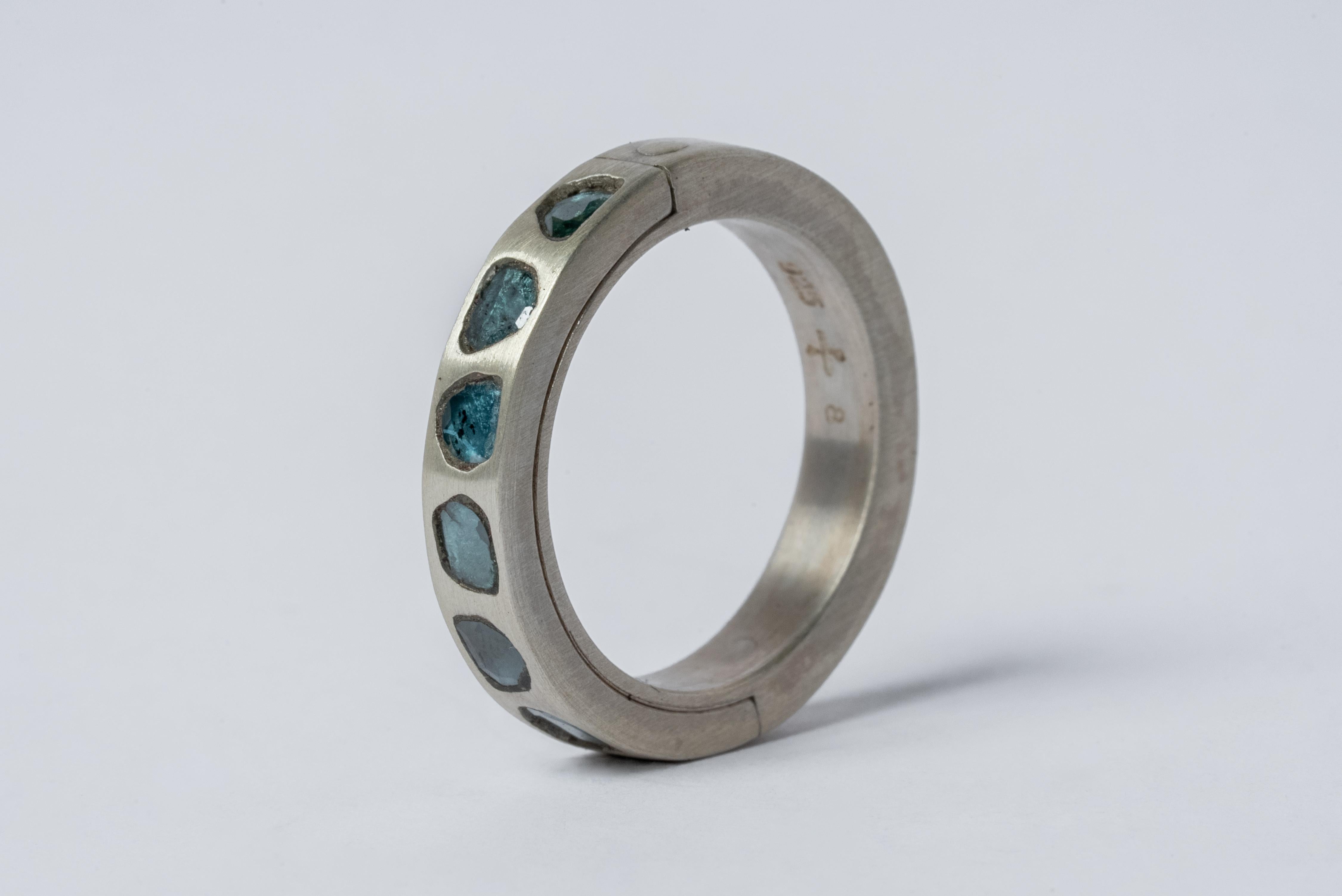 For Sale:  Sistema Ring (Mega Pavé, Blue Diamond Slabs, 4mm, MA+BDIA) 2