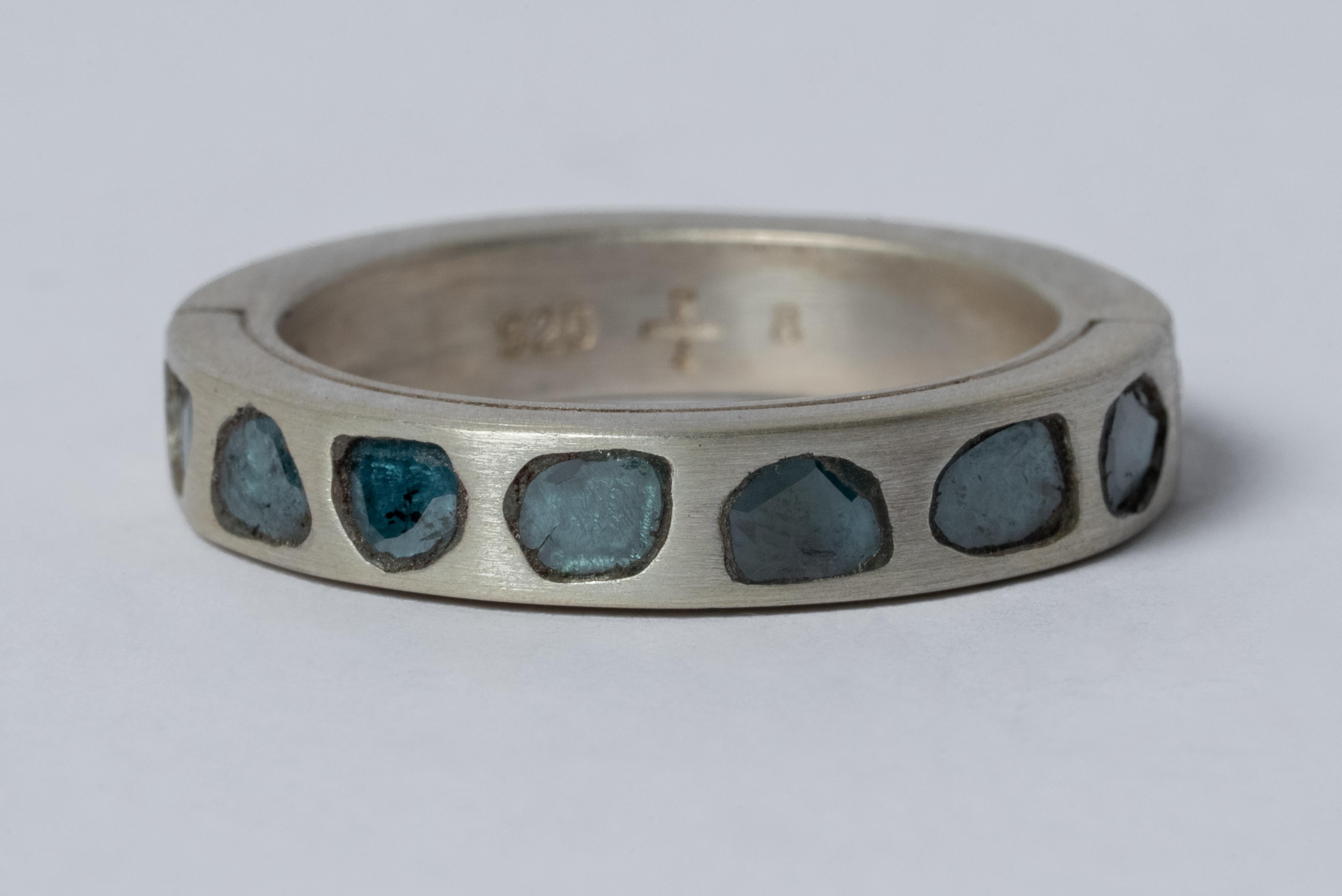 For Sale:  Sistema Ring (Mega Pavé, Blue Diamond Slabs, 4mm, MA+BDIA) 3