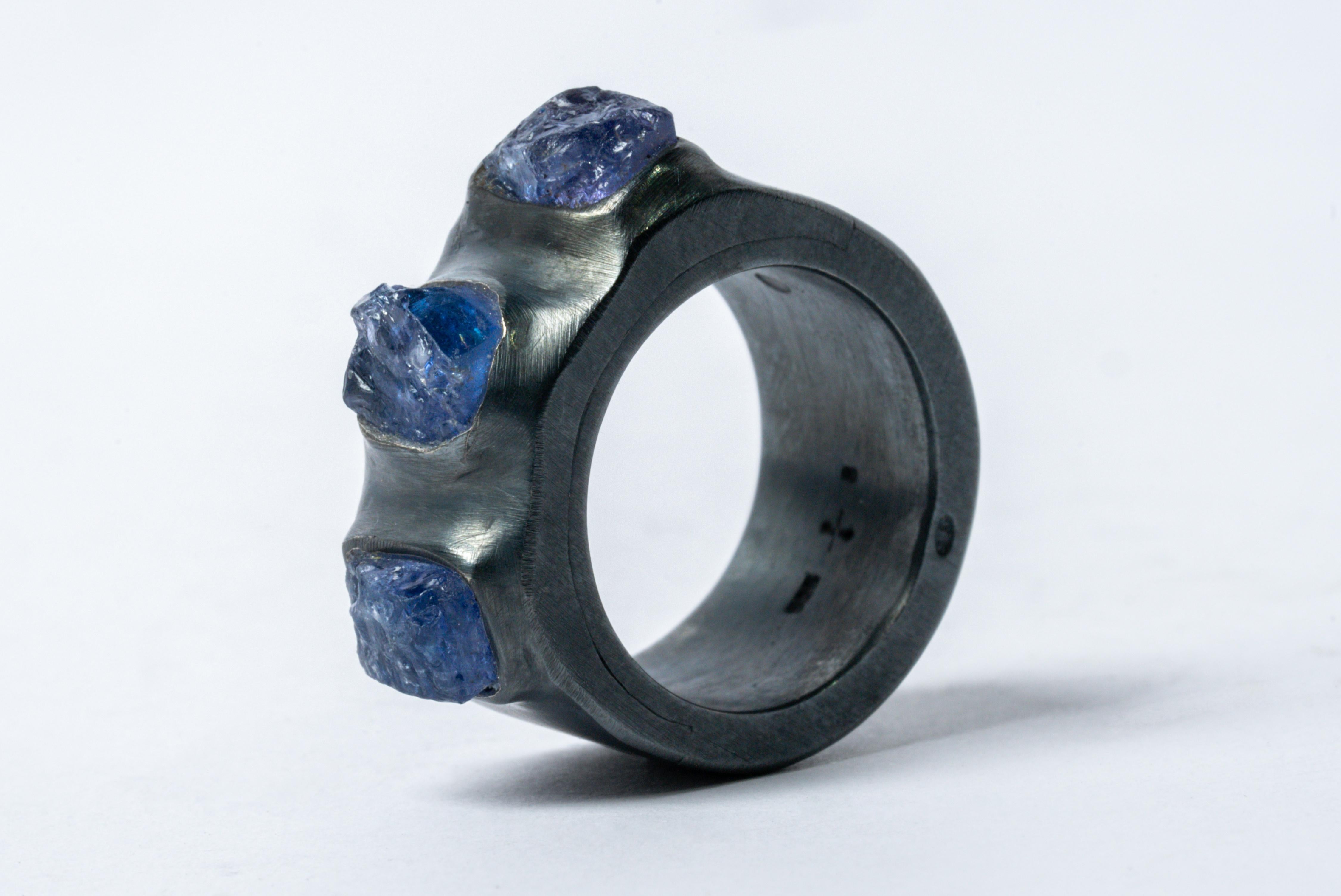 For Sale:  Sistema Ring (Terrestrial Surfaced, 3 Tanzanites, 12mm, KA+TAN) 2