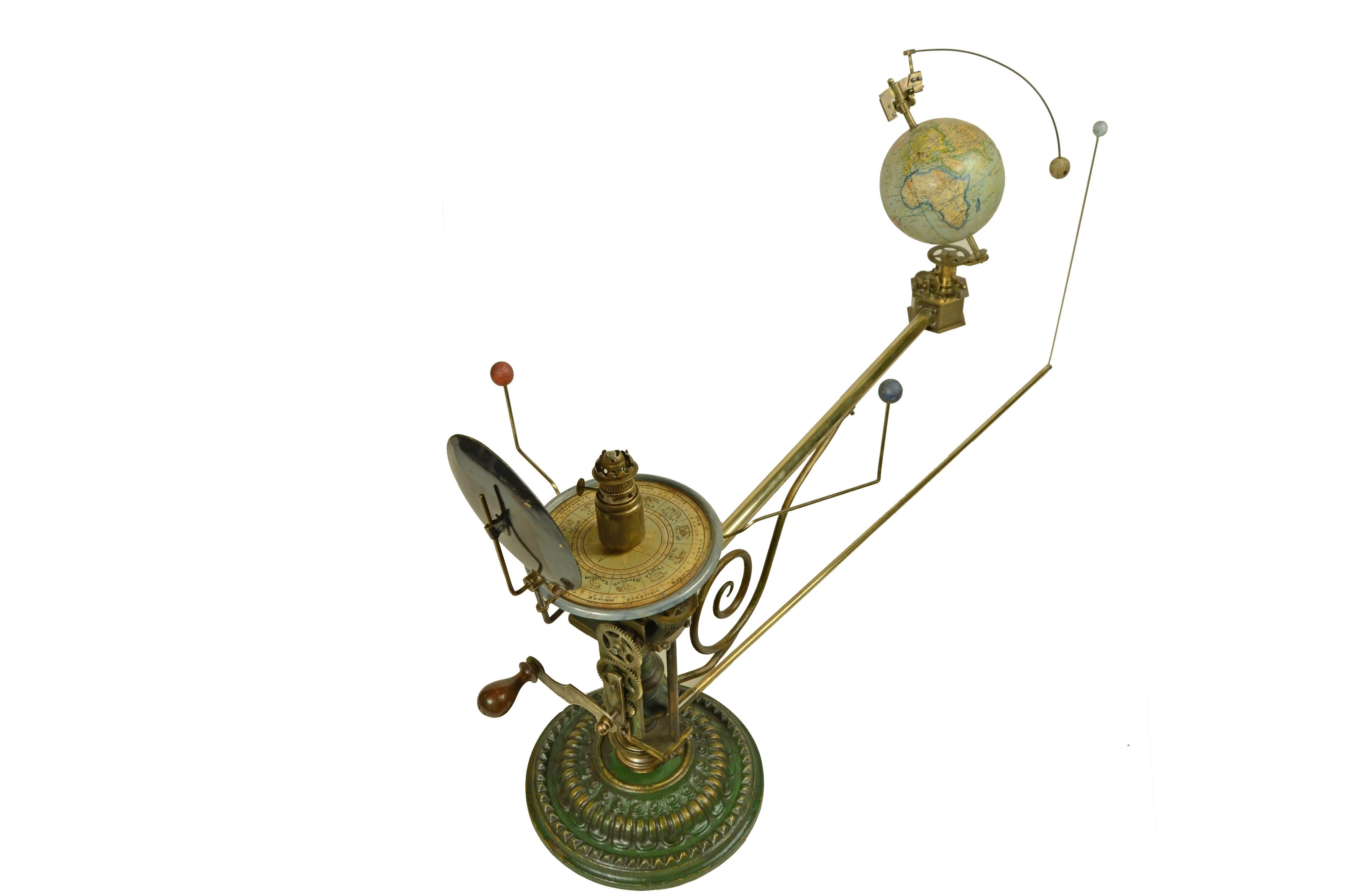 Sistema solare meccanico con Sole, Mercurio, Venere, Terra, Luna e Marte 1870 in vendita 10
