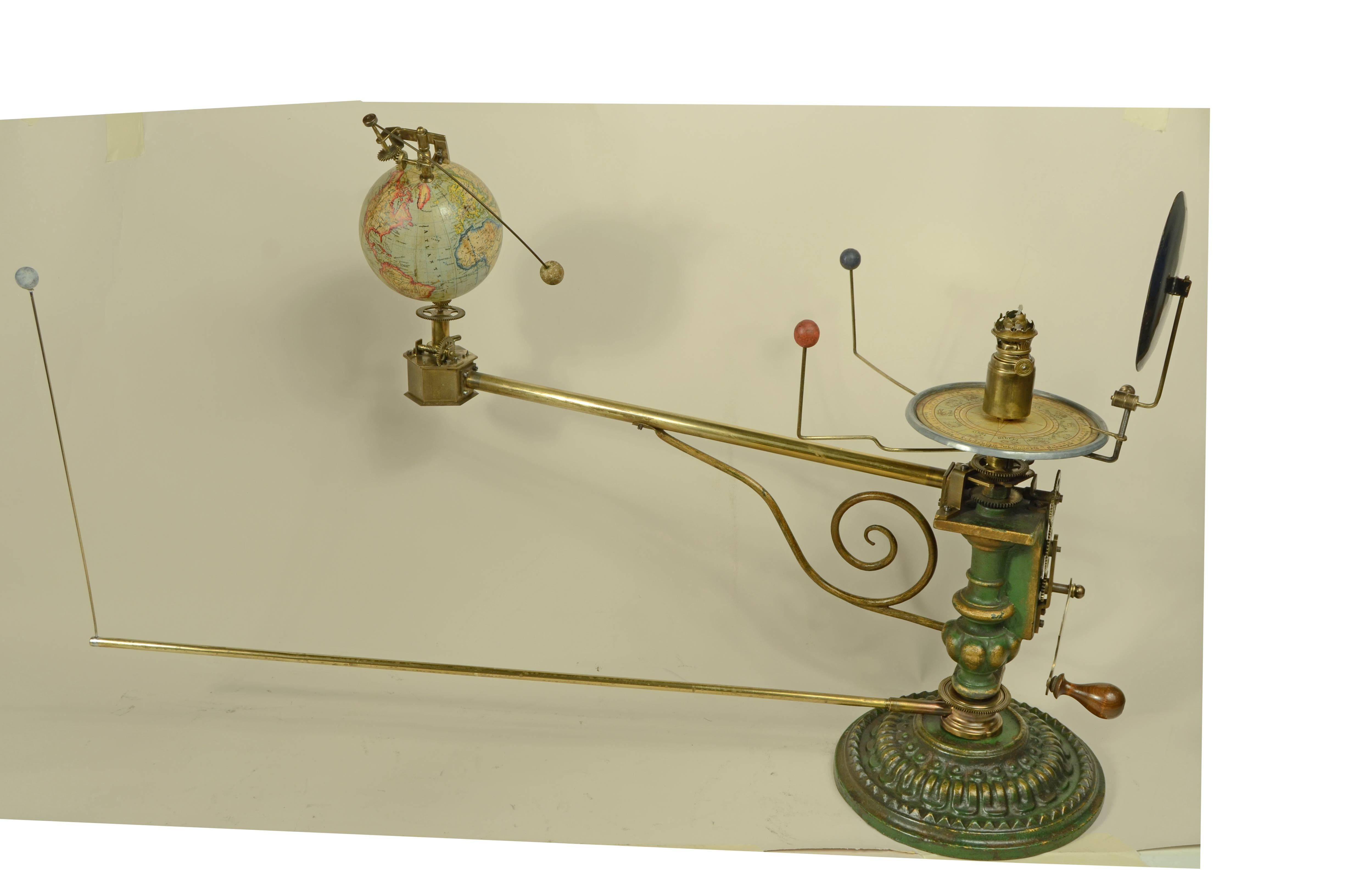 Sistema solare meccanico con Sole, Mercurio, Venere, Terra, Luna e Marte 1870 in vendita 12