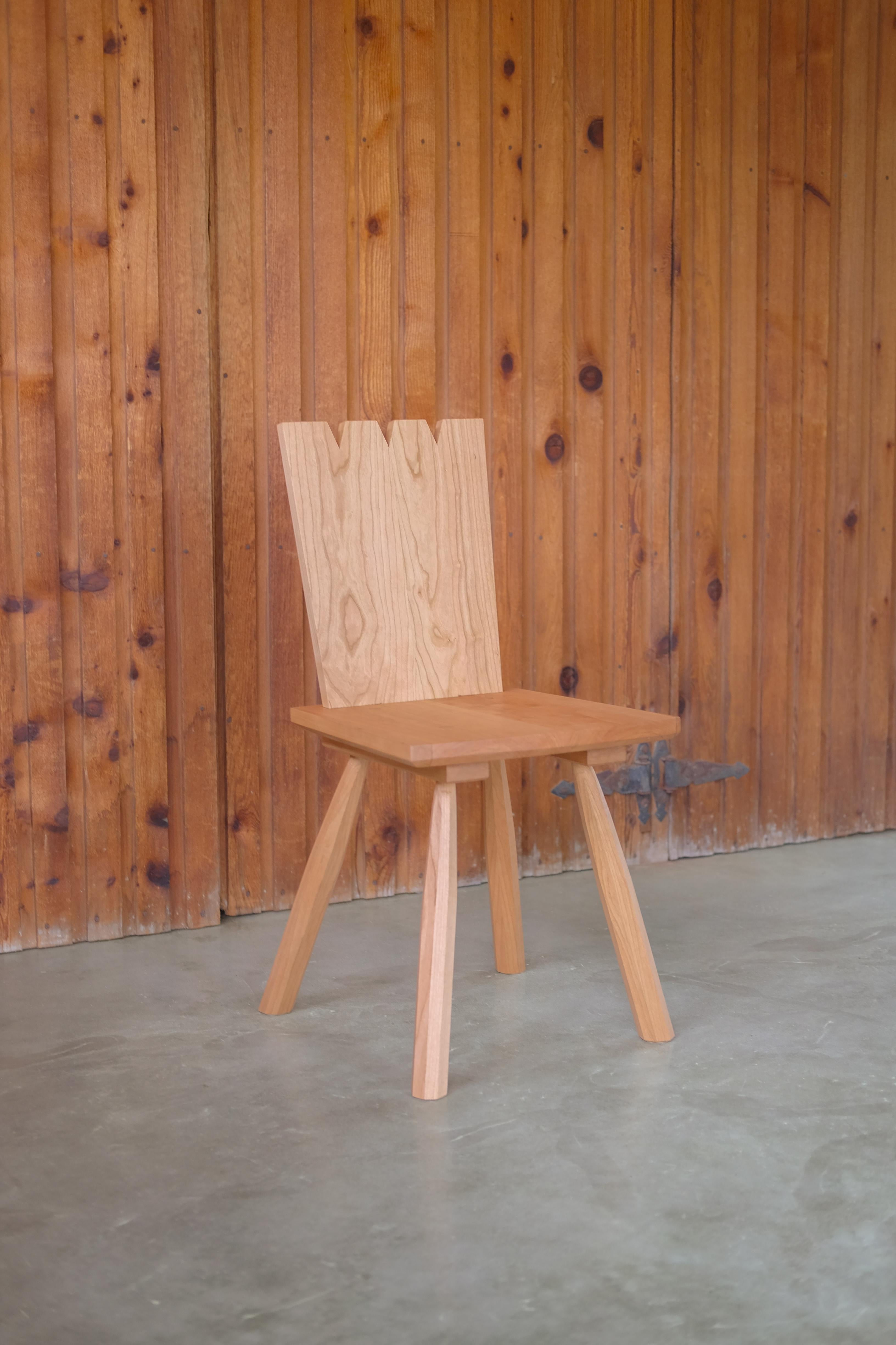 Sister Dining Chair by Nick Sugihara
Dimensions: D 40.64 x W 38.1 x H 83.82 cm.
Materials: Oiled cherry.

Available in cherry, oak, ash, mahogany and walnut. Please contact us.

A playful dining chair that draws heavily from antique Swiss back