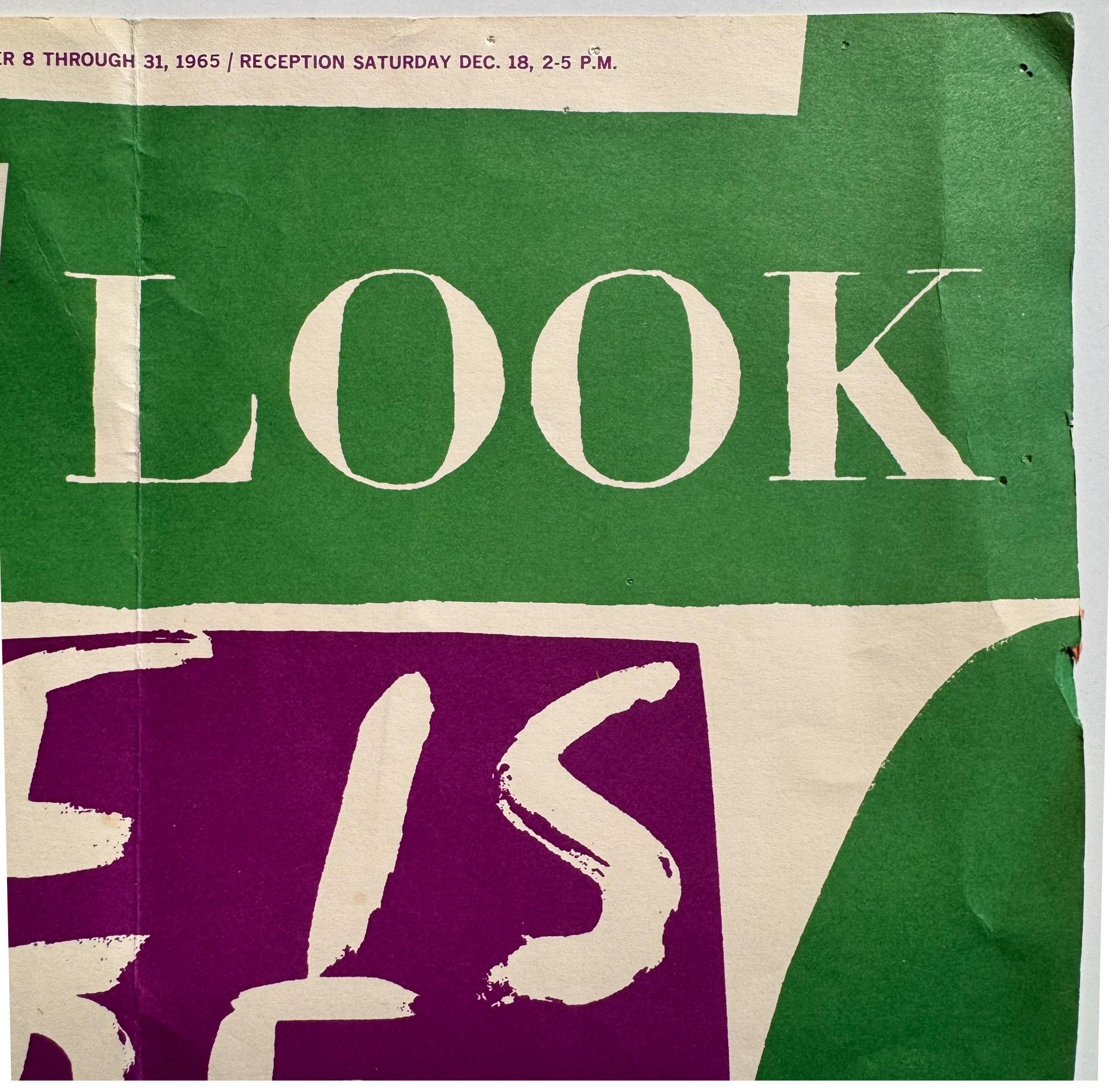Mid-Century Modern Sister Mary Corita Kent Exhibition Poster/Announcement, Morris Gallery 1965 For Sale