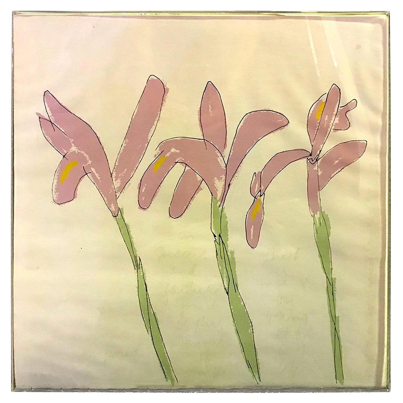 Sister Mary Corita Kent Limited Edition Signed Rare Silkscreen Flower Print