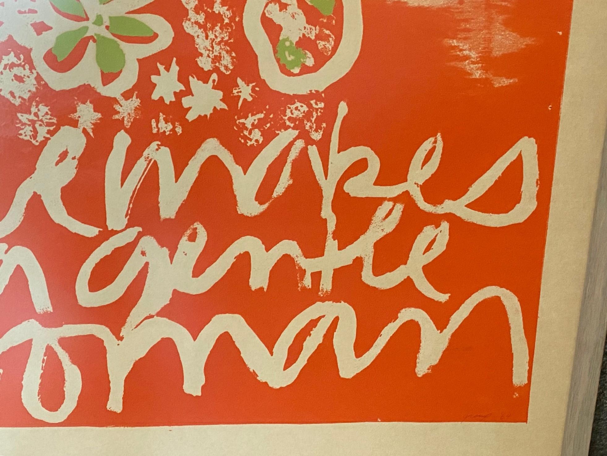 Sister Mary Corita Kent & Magdalen Mary Seltene Serigraphie Loves Makes Gentle Woman im Angebot 3