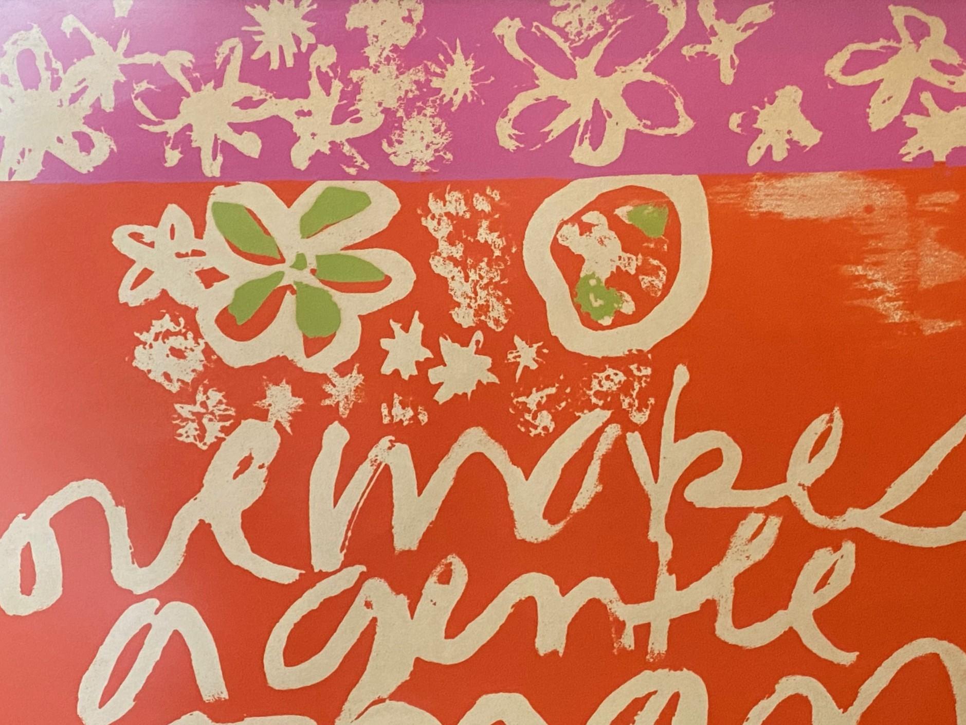 Sister Mary Corita Kent & Magdalen Mary Seltene Serigraphie Loves Makes Gentle Woman (amerikanisch) im Angebot