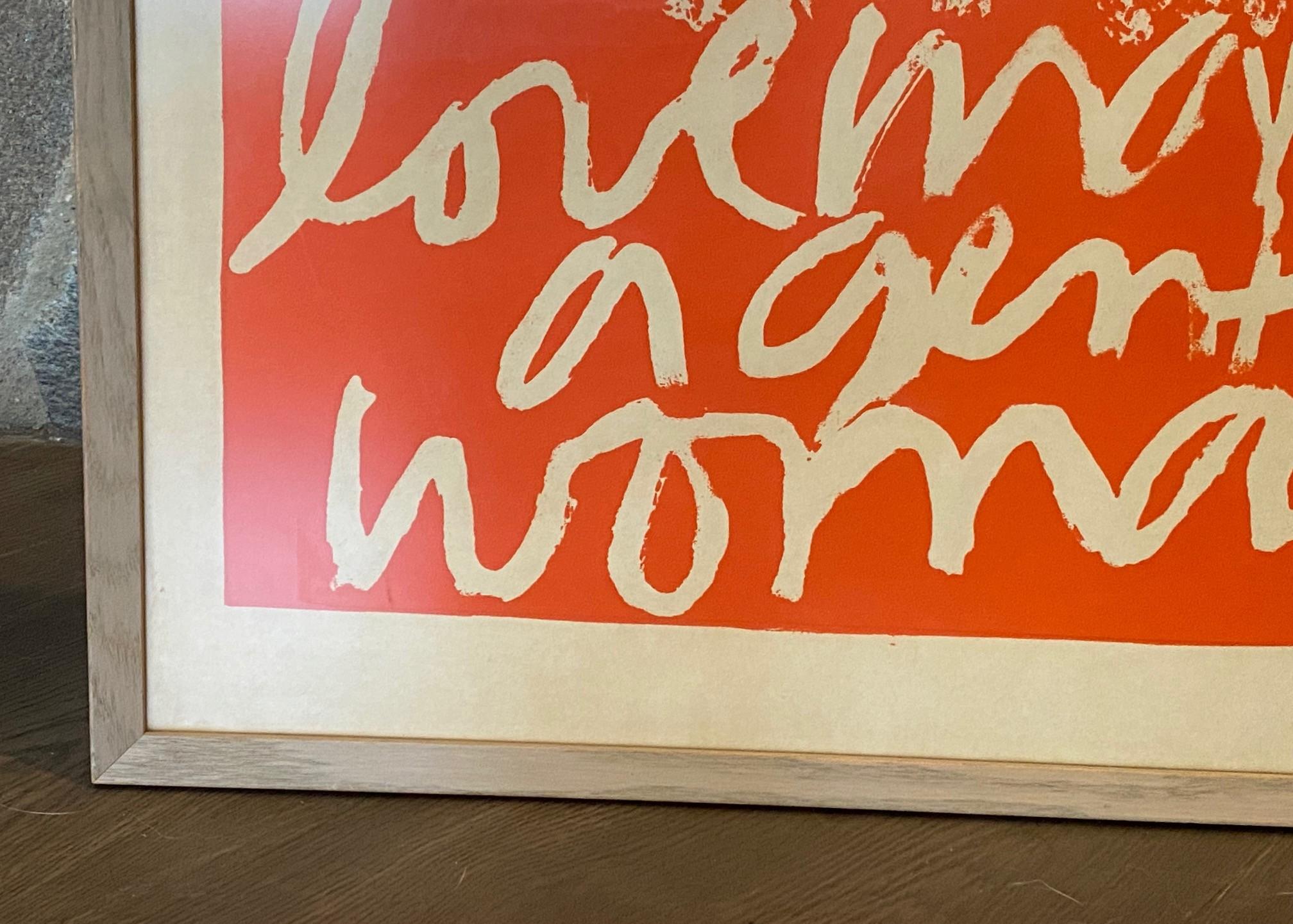 Sister Mary Corita Kent & Magdalen Mary Seltene Serigraphie Loves Makes Gentle Woman im Angebot 1