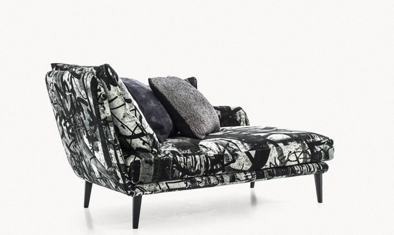 Moderne Chaise longue «ister Ray » avec coussins en duvet d'oie droit/fauteuil gauche par Moroso pour Diesel en vente