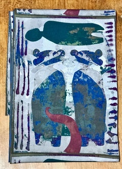 Sister Twins, scarf Melanie Yazzie Navajo purple gray blue green Hopi wearable