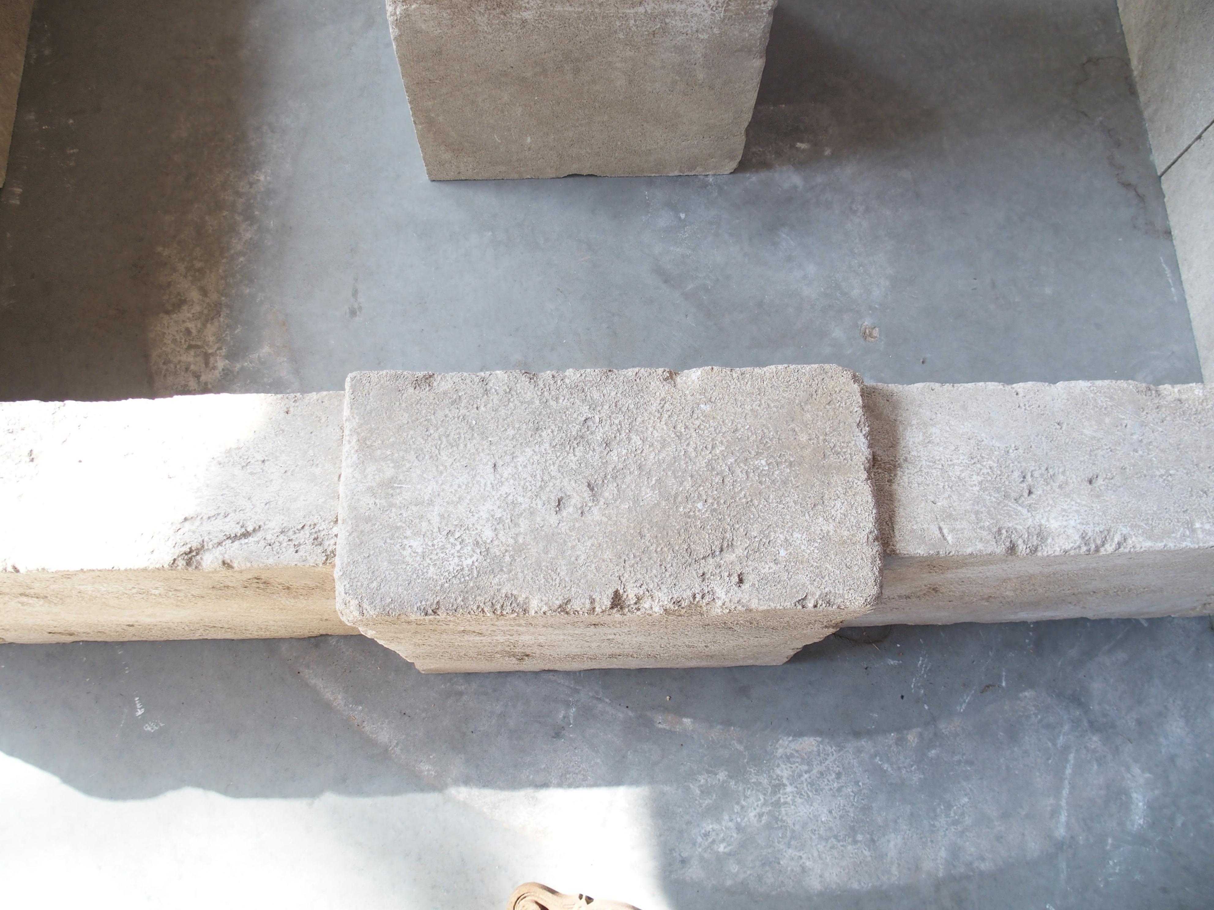 Sisteron Carved Limestone 2-Spout Rectangular Center Fountain, Provence, France For Sale 7