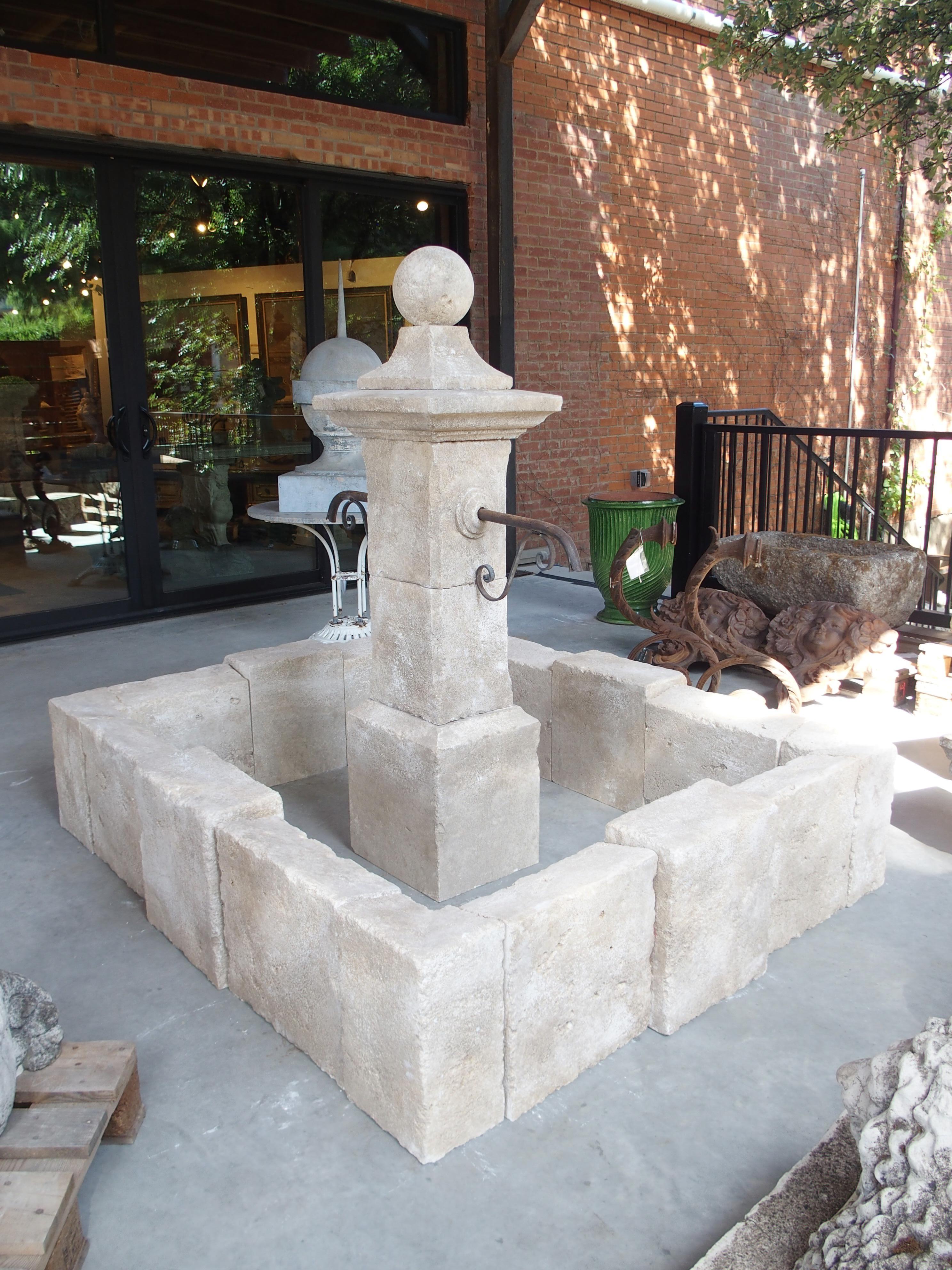 More information coming soon…

Hand-carved in Provence, France, from 22 pieces of limestone, this rectangular center fountain would make a wonderful addition to any exterior landscape.  The basin has pitched edges, with the exception of the center