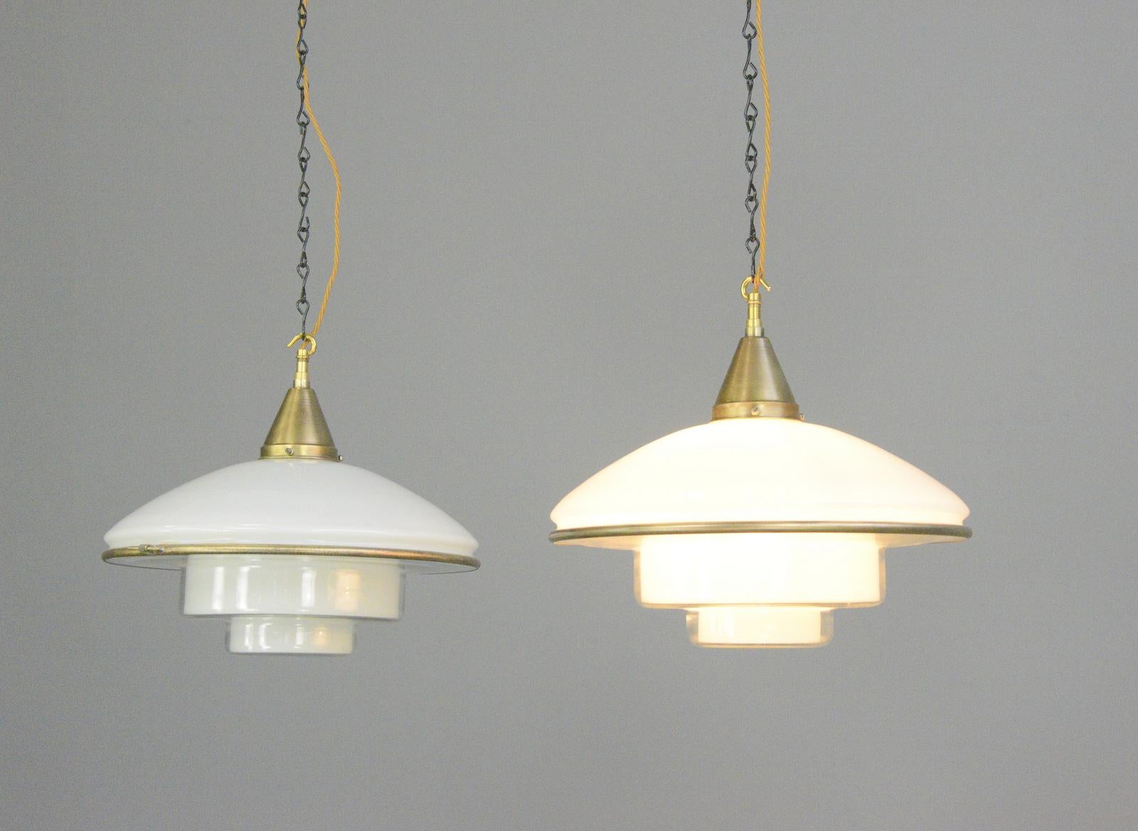 German Sistrah P4 Pendant Lights by Otto Muller, Circa 1930s For Sale