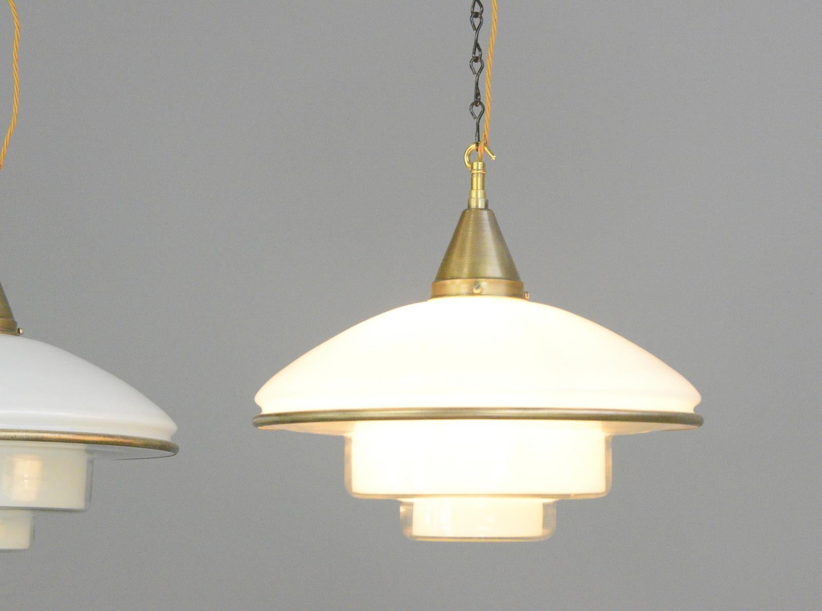 Sistrah P4 Pendant Lights by Otto Muller, Circa 1930s In Good Condition For Sale In Gloucester, GB