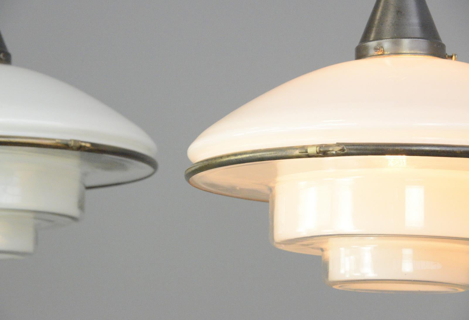 Sistrah P4 Pendant Lights by Otto Muller Circa 1930s In Good Condition For Sale In Gloucester, GB
