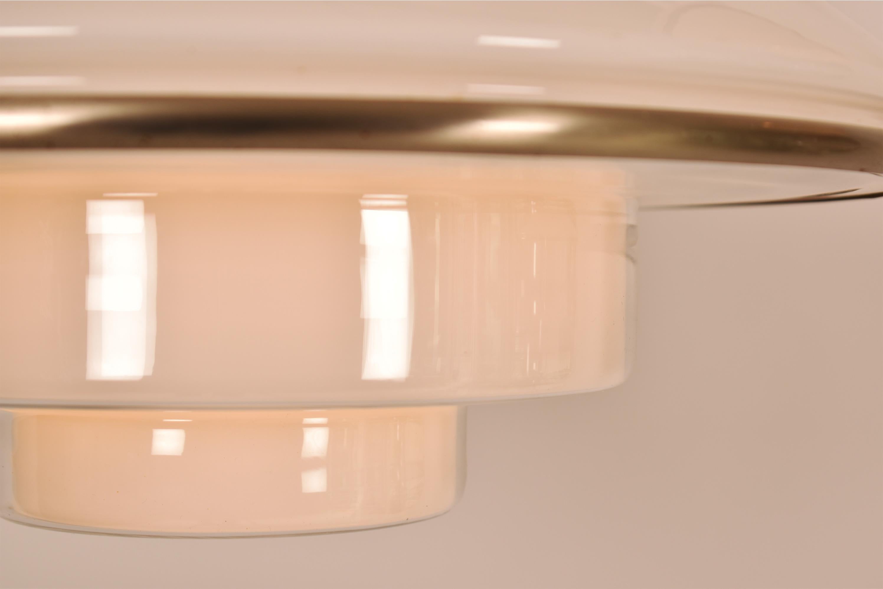 Opaline Glass Sistrah P4 Pendant Lights by Otto Muller, Circa 1930s