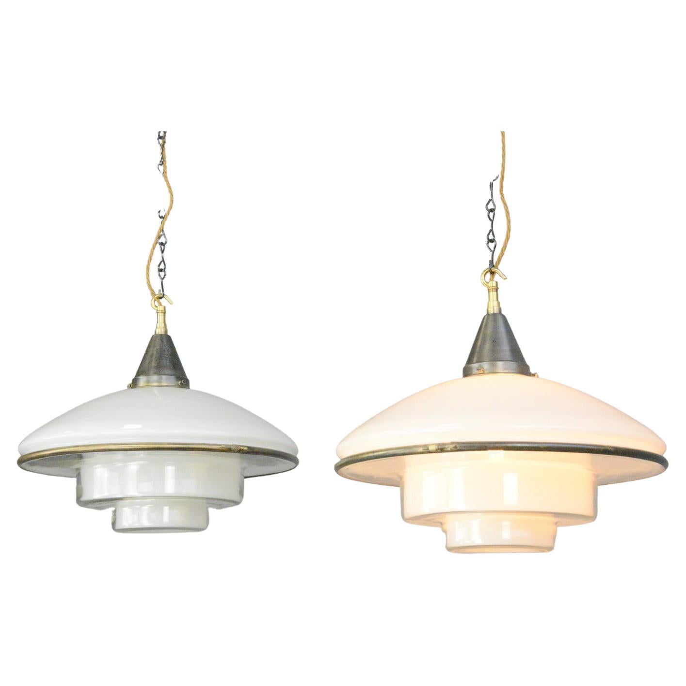 Sistrah P4 Pendant Lights by Otto Muller Circa 1930s For Sale