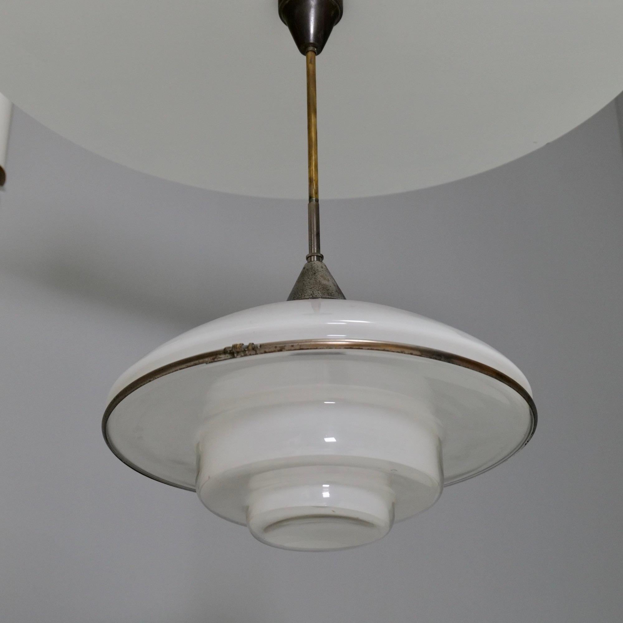 Sistrah P5, Bauhaus Pendant Lamp by C.F. Otto Mueller, 1930s For Sale 1