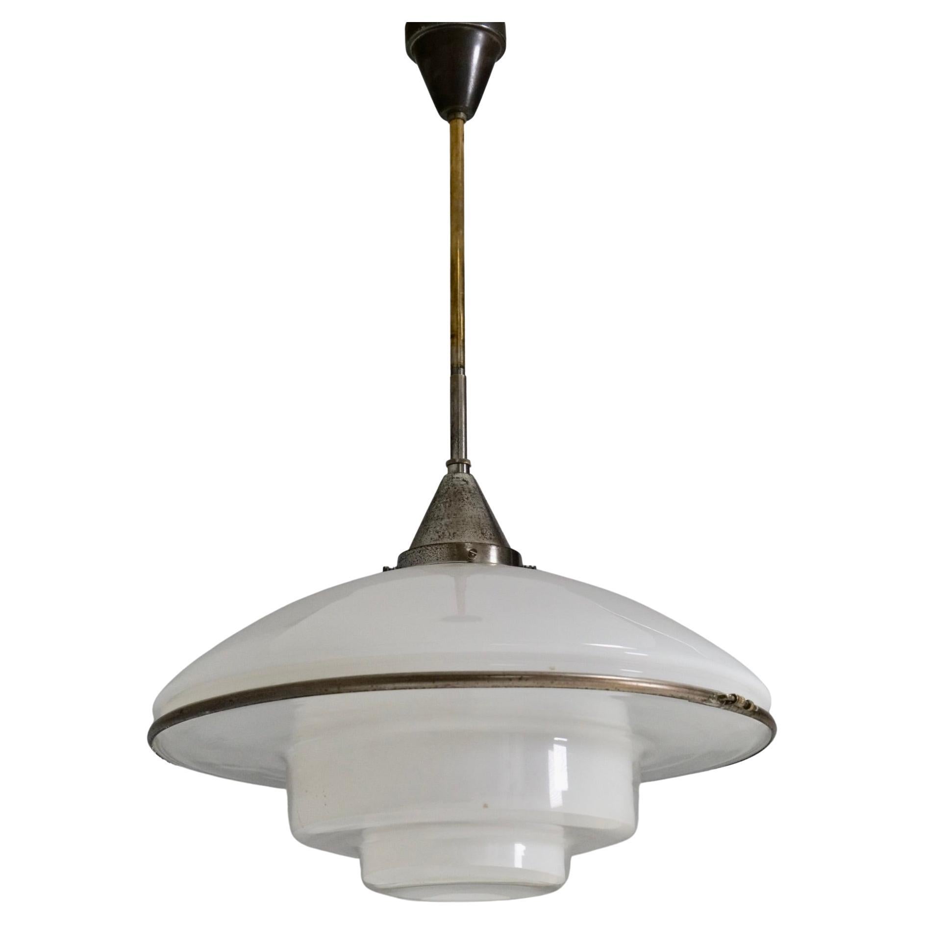 Sistrah P5, Bauhaus Pendant Lamp by C.F. Otto Mueller, 1930s For Sale