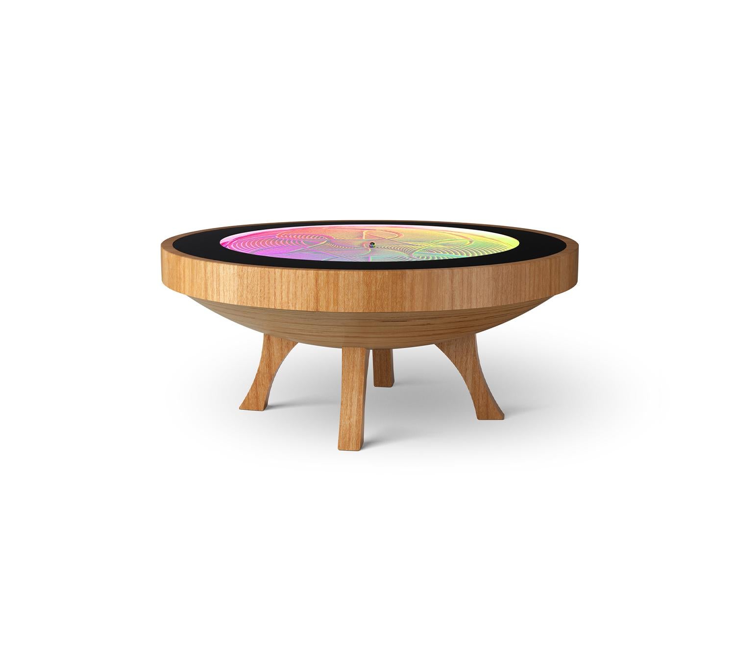 Sisyphus Kinetic Art Medium Hardwood Coffee Table In New Condition For Sale In Malibu, CA
