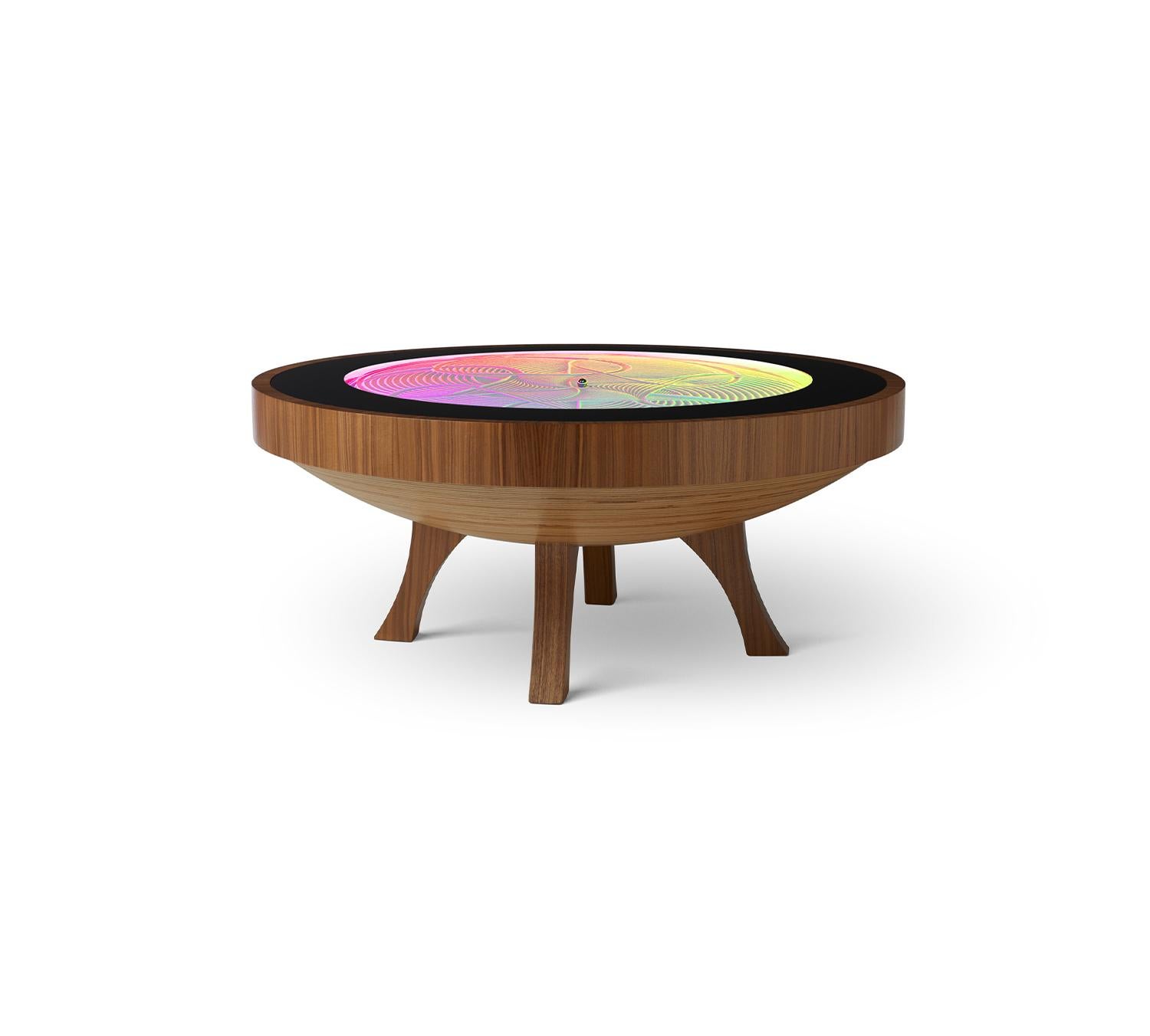 Contemporary Sisyphus Kinetic Art Medium Hardwood Coffee Table For Sale