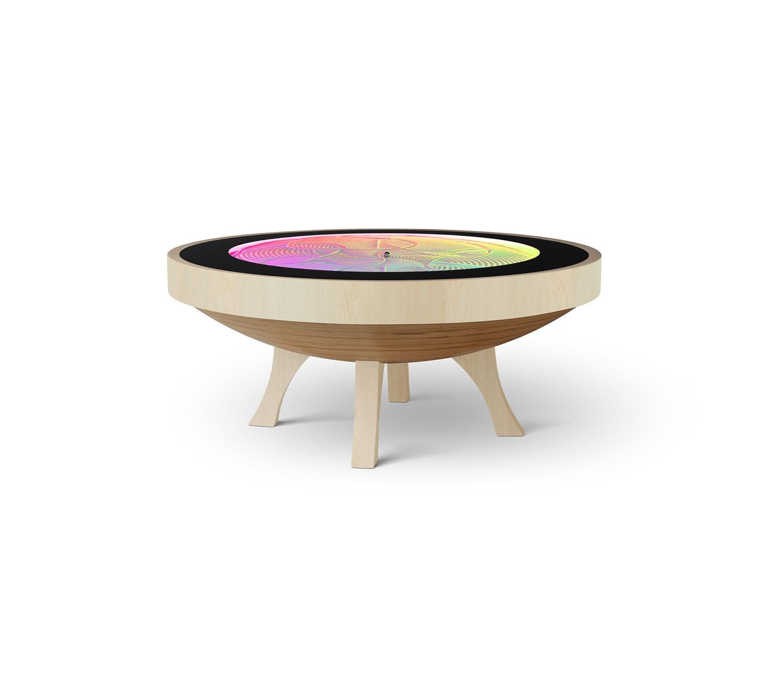 Wood Sisyphus Kinetic Art Medium Hardwood Coffee Table For Sale