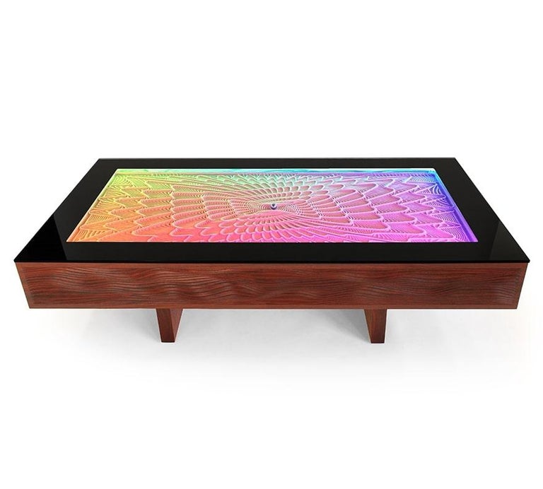 Sisyphus Xyla Kinetic Art Carved Hardwood Coffee Table For Sale at