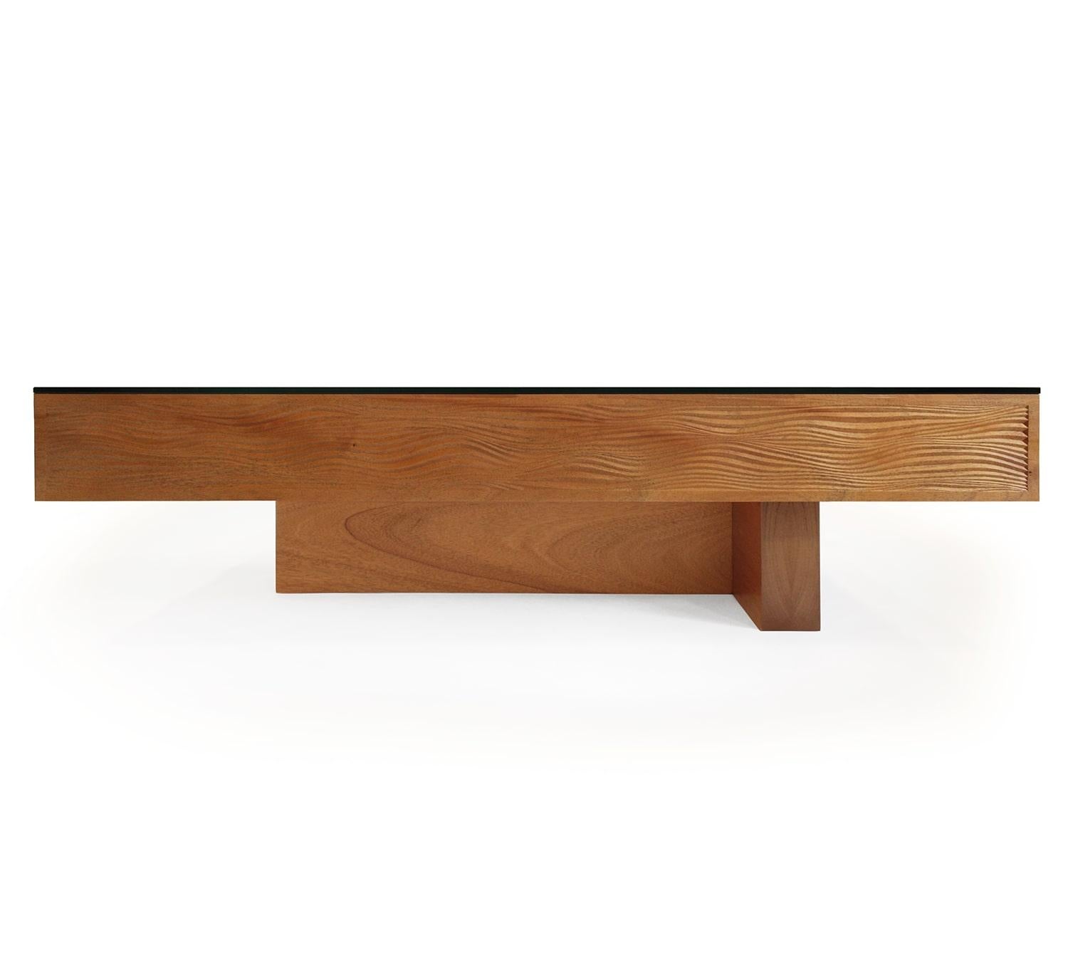 Cherry Sisyphus Xyla Kinetic Art Carved Hardwood Coffee Table For Sale