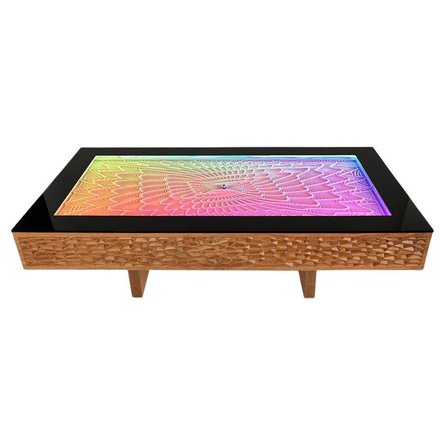 Sisyphus Xyla Kinetic Art Carved Hardwood Coffee Table