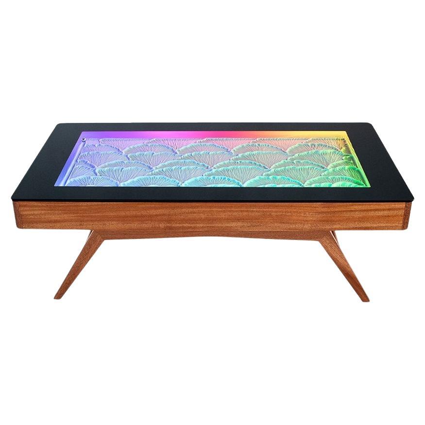 Sisyphus Xyla Mid-Century Modern Kinetic Art Hardwood Coffee Table