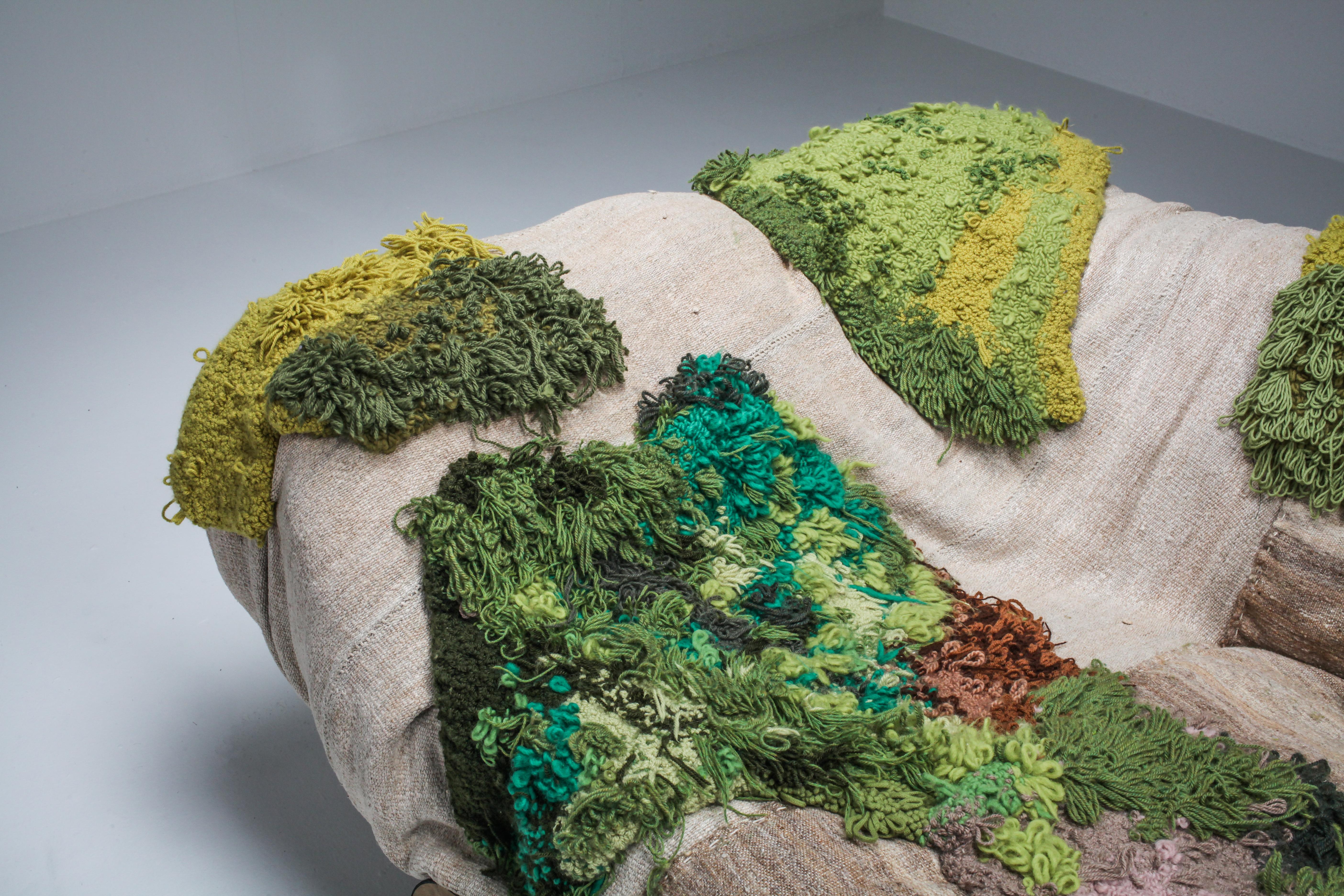 'Sit in My Valley II' Woven Raw Wool and Solid Oak Sofa, Lionel Jadot, 2020 3