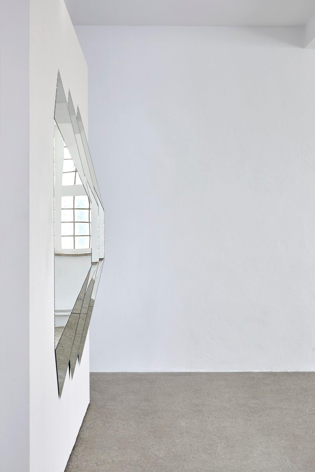 Other Unique Sita Wall Mirror - Clear Mirror on Wood Structure by Megarisiotis For Sale