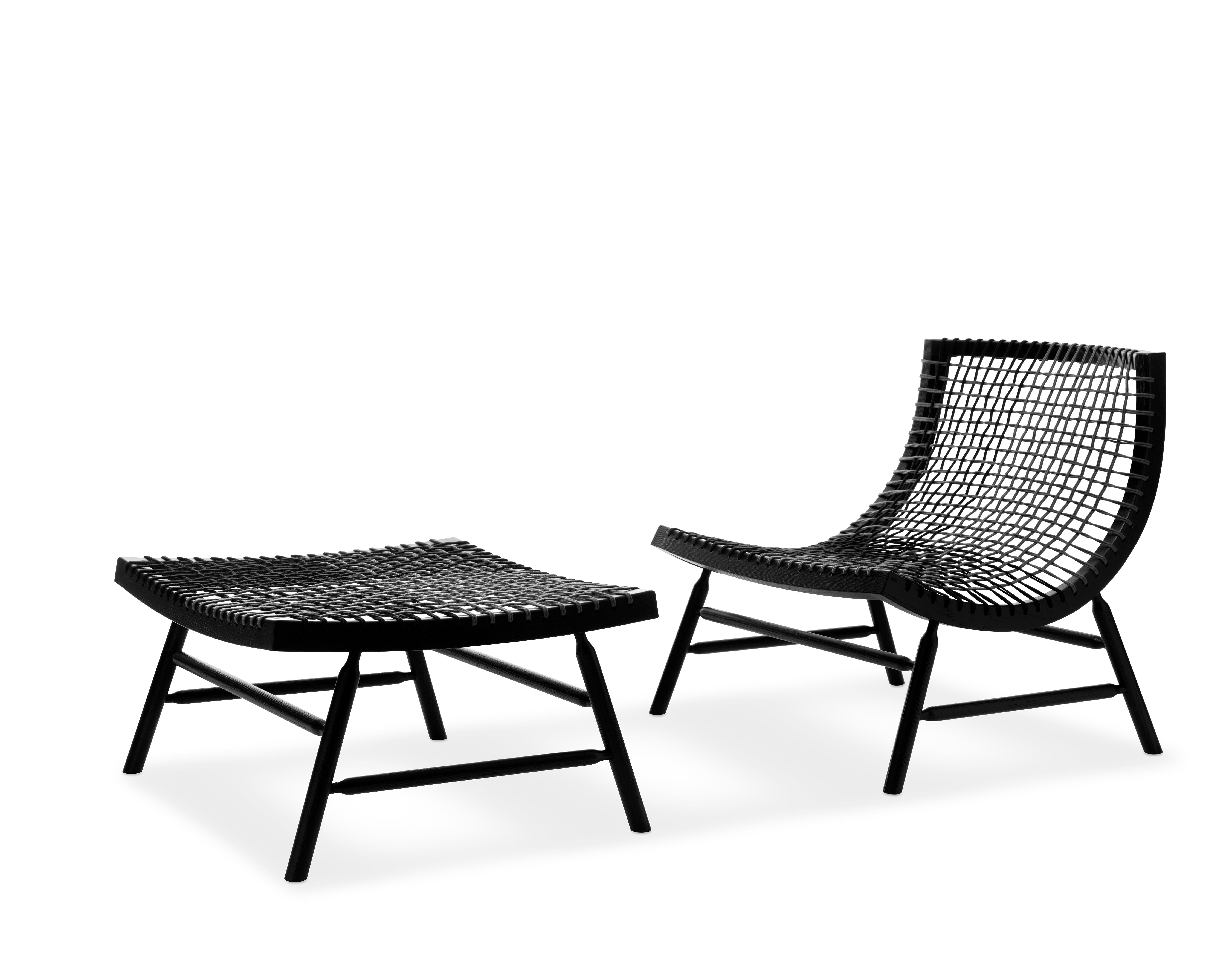 Moderne Chaise Sitar avec cadre noir mat et assise grise et noire d'Enzo Berti en vente