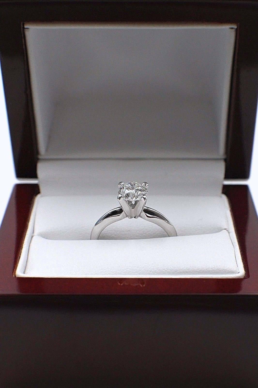 Sitara Round Diamond Engagement Ring 0.74 Ct G SI2 14k White Gold W/GSI Report For Sale 1