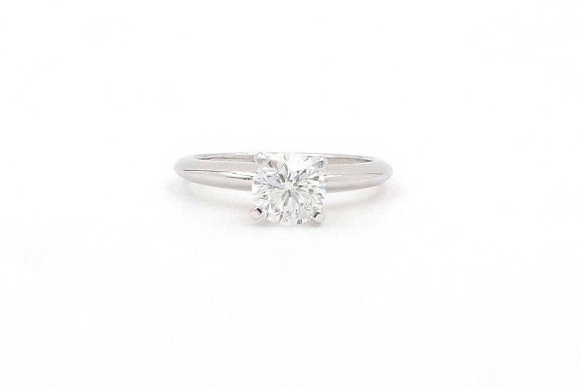 SITARA THE BRIGHTEST STAR DIAMOND ENGAGEMENT RING
Style:  Solitaire
Serial Number:  GSI Report# S6691200104
Metal:  14KT White Gold 4-Prong Solitaire Setting
Size: 5.5 - Sizable
Total Carat Weight:  0.74 CTS
Diamond Shape:  Round Sitara