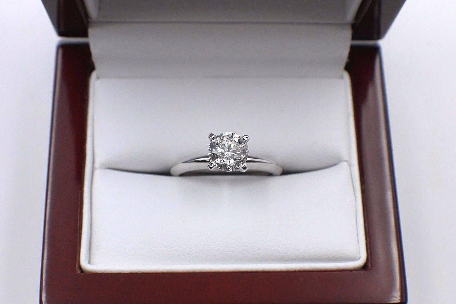Women's Sitara Round Diamond Engagement Ring 0.74 Ct G SI2 14k White Gold W/GSI Report For Sale