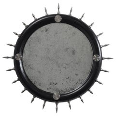 Miroir mural SITIERA_02 en bois massif, acier et vieilli par ANDEAN, en stock