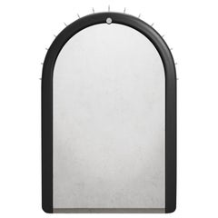 SITIERA_03 Wall Mirror in Solid Wood, Stainless Steel Accents and Aged Mirror