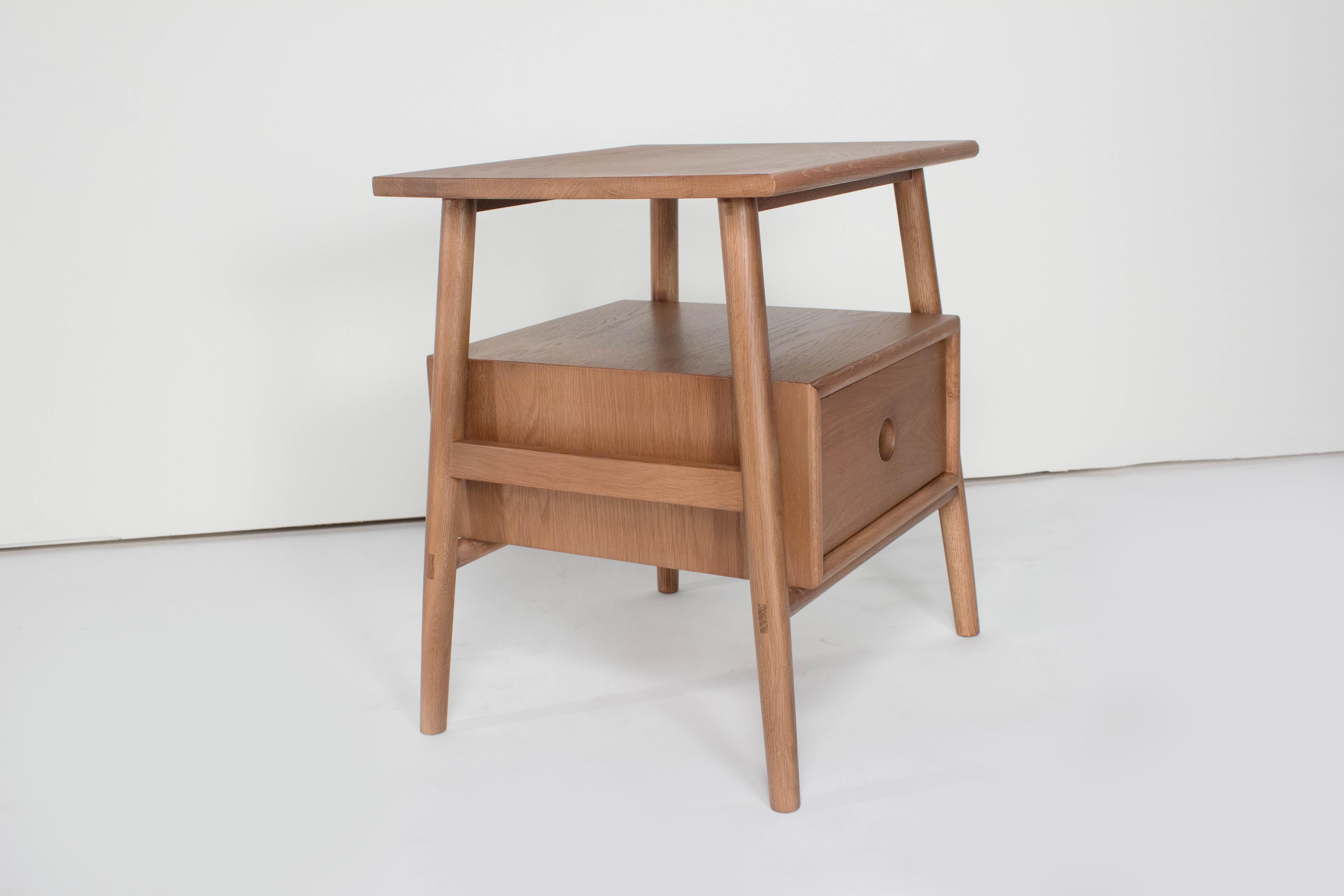 Sitka Side Table by Sun at Six, Sienna, Minimalist Accent Table in Wood In New Condition For Sale In San Jose, CA